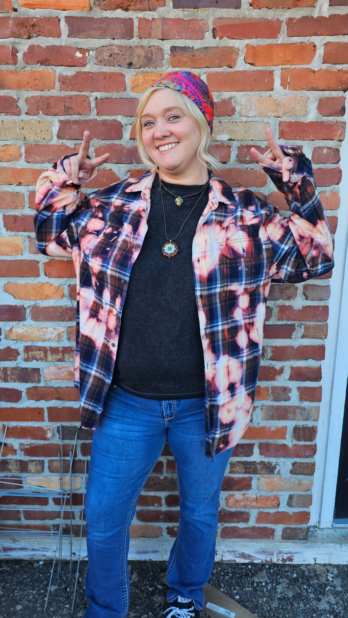 Janis Joplin Bleached Flannel size XL #1506