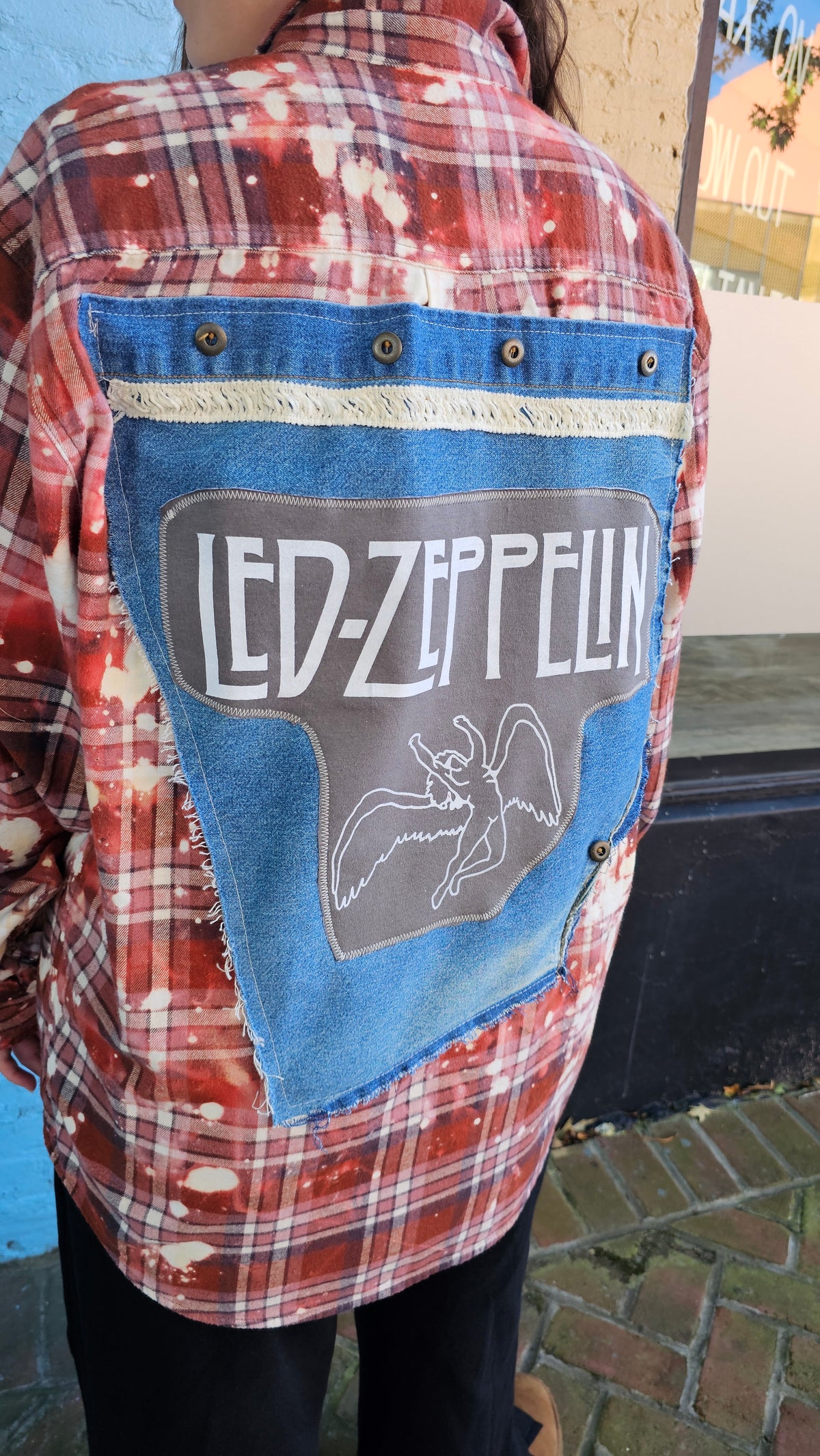 Led Zeppelin Bleached Flannel size Large #1505