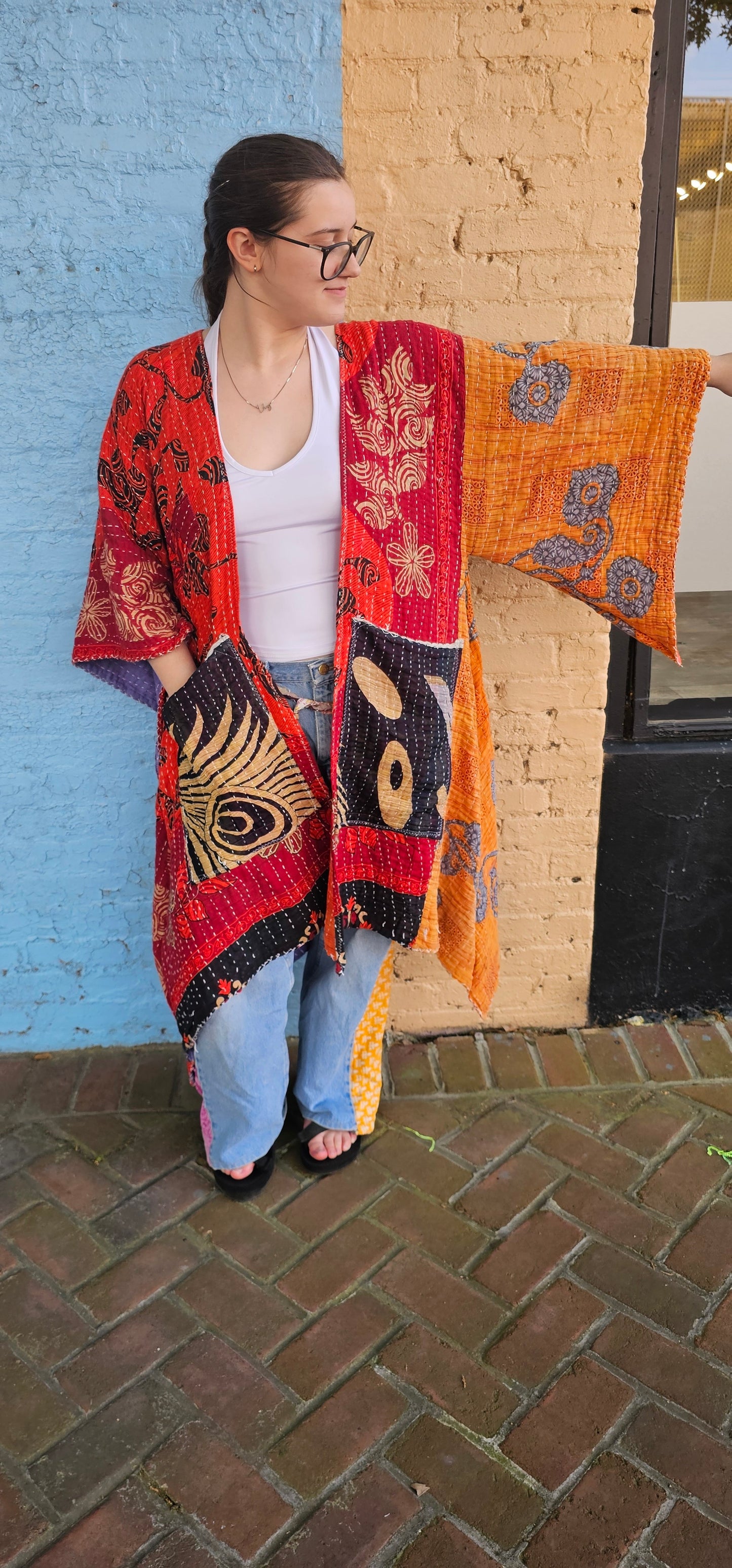 Kantha Kimono with pockets #1132