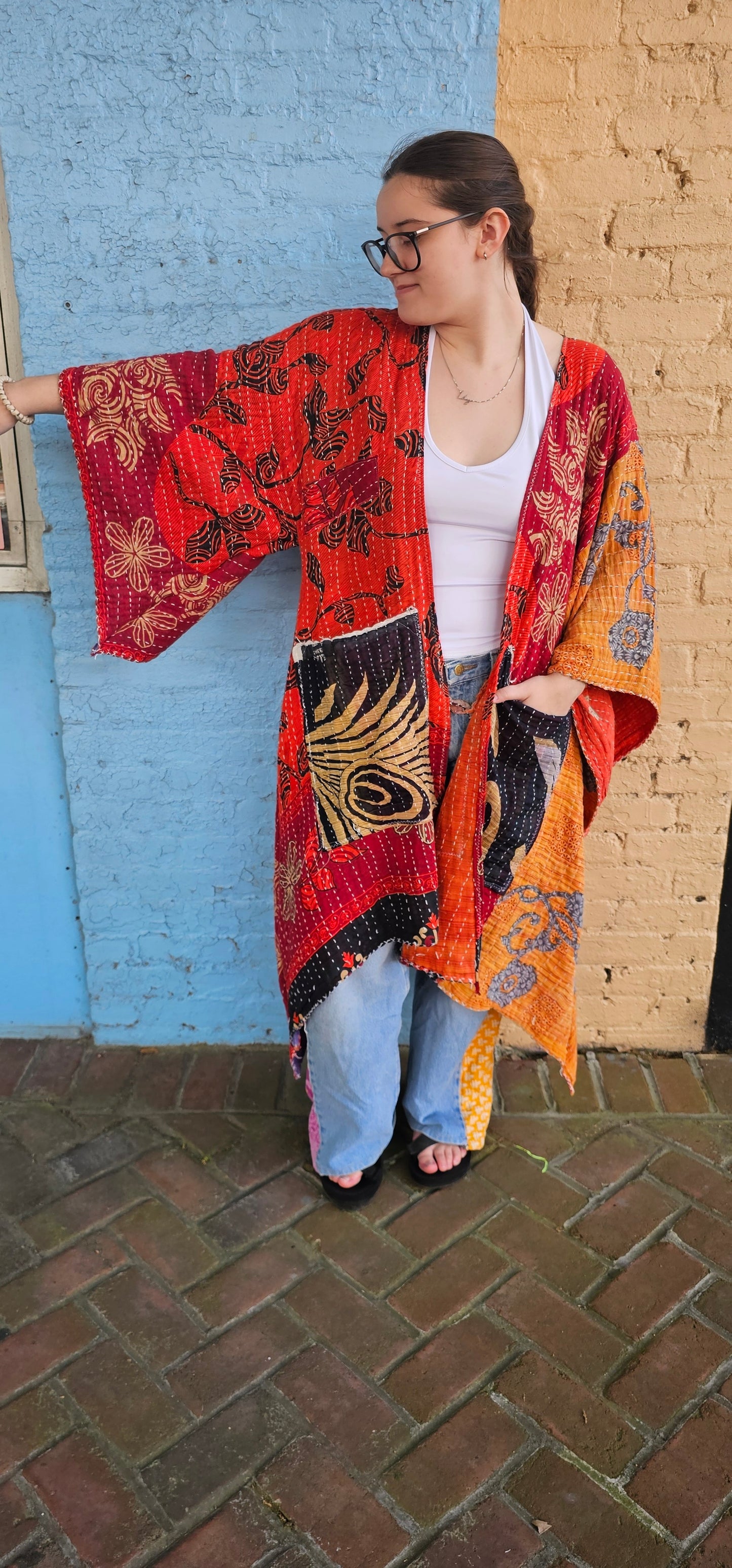 Kantha Kimono with pockets #1132