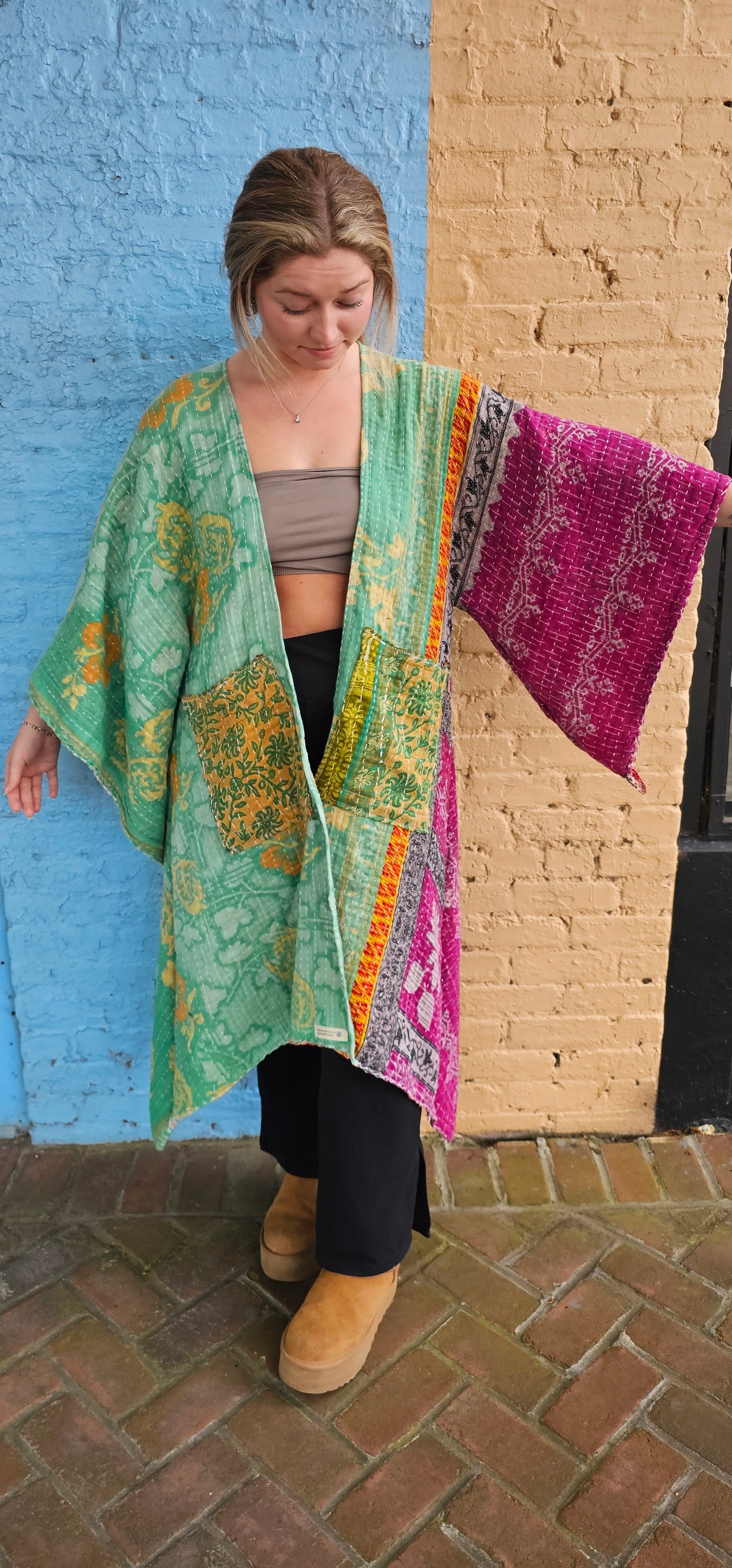Kantha Kimono with pockets #1139