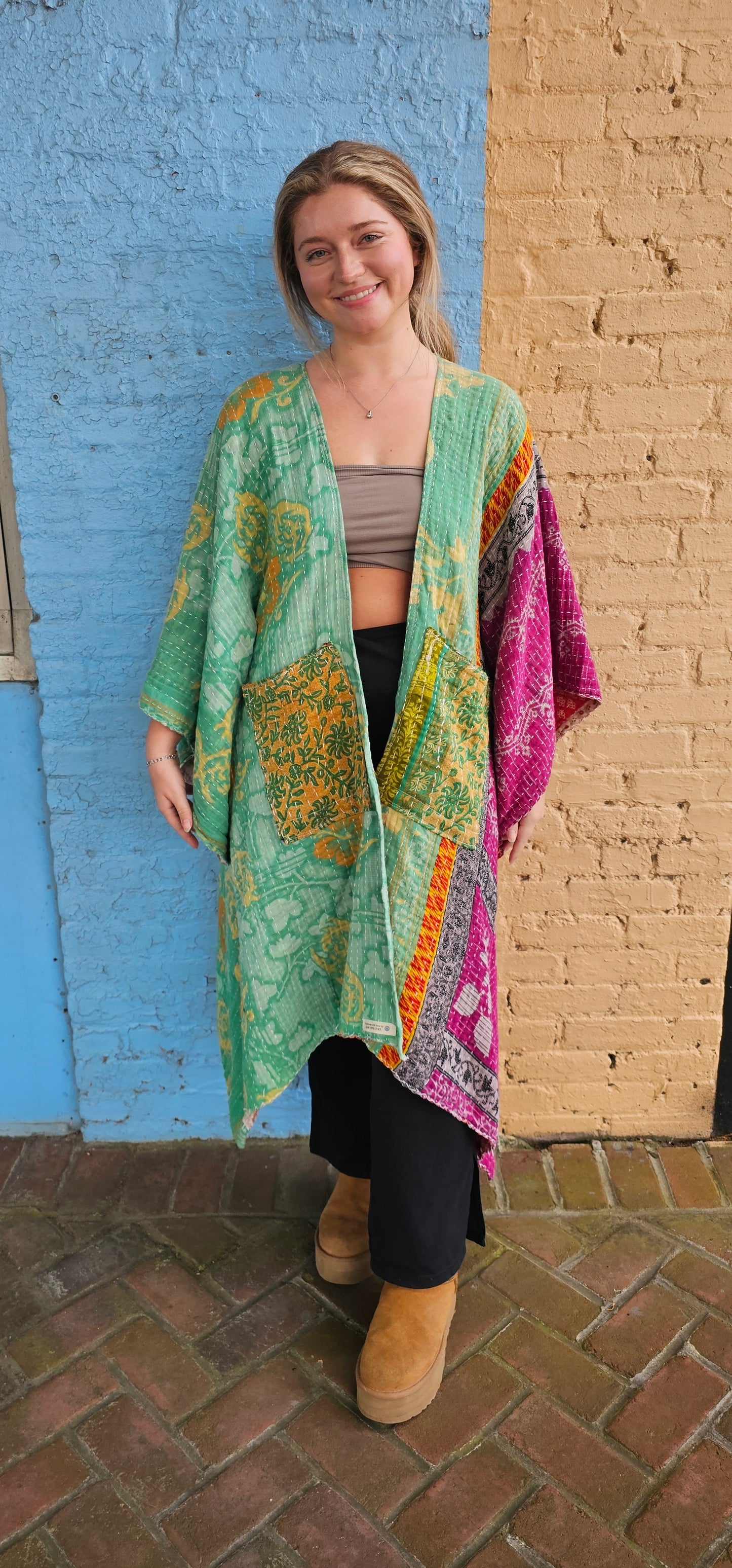 Kantha Kimono with pockets #1139