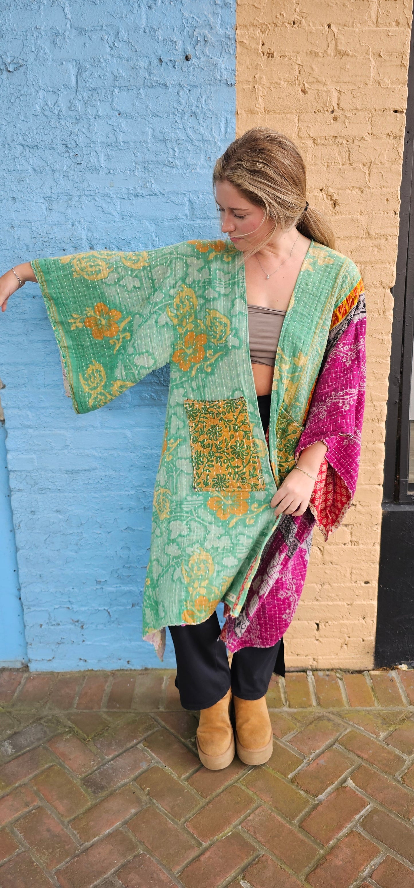 Kantha Kimono with pockets #1139
