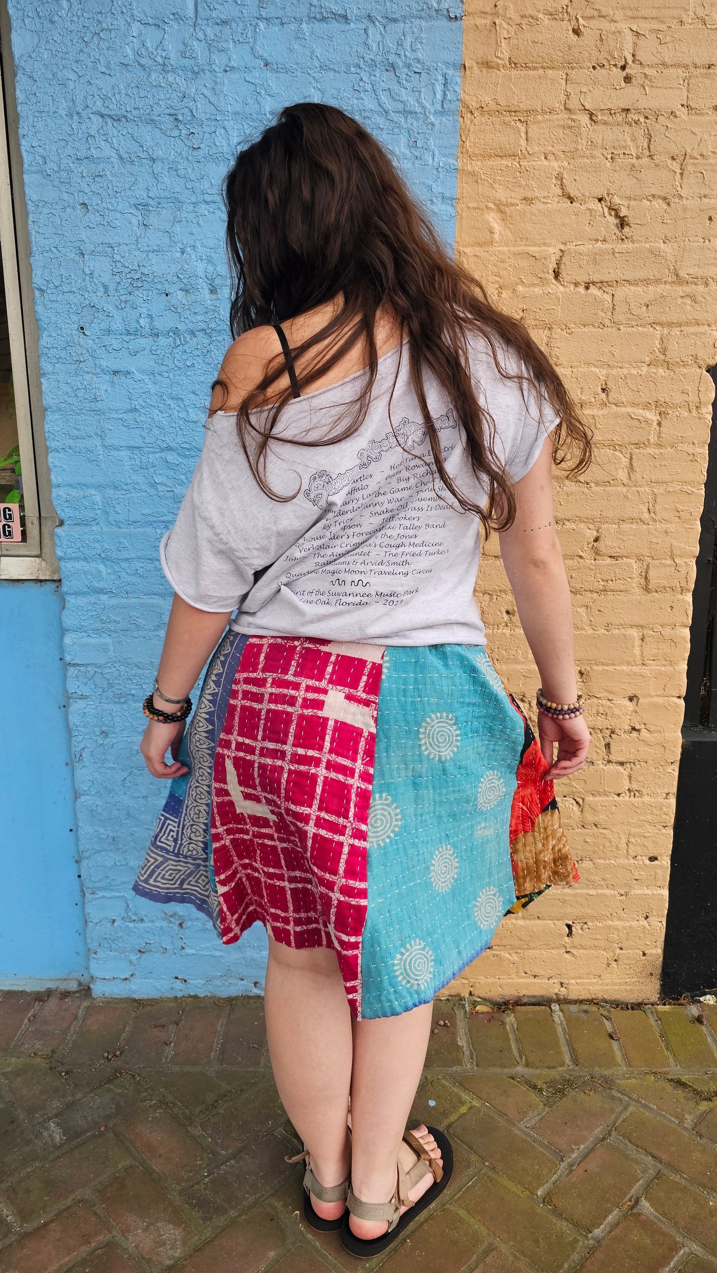 Kantha Patchwork Skirt #1347 size L/XL