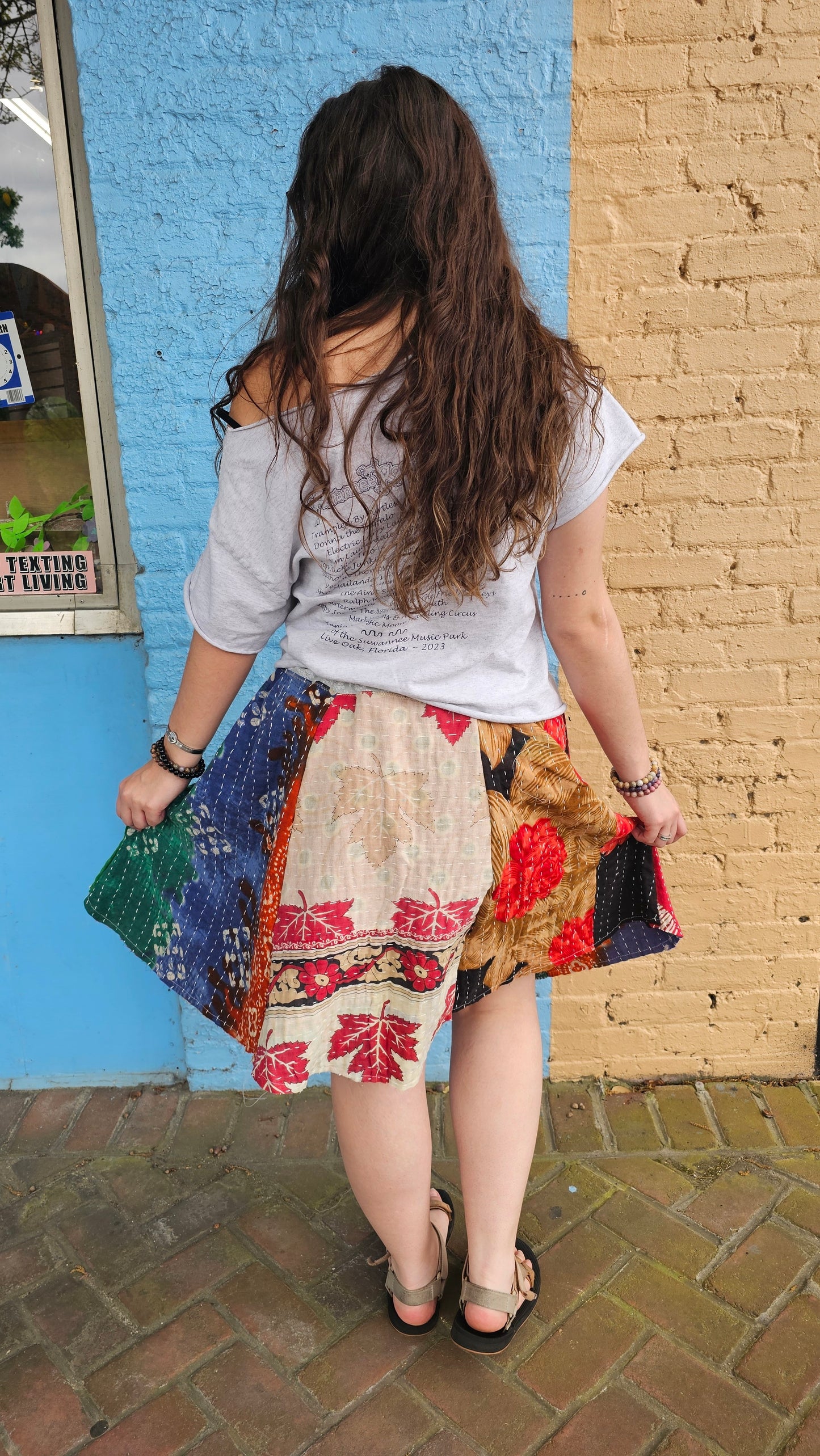 Kantha Patchwork Skirt #1350 size L/XL