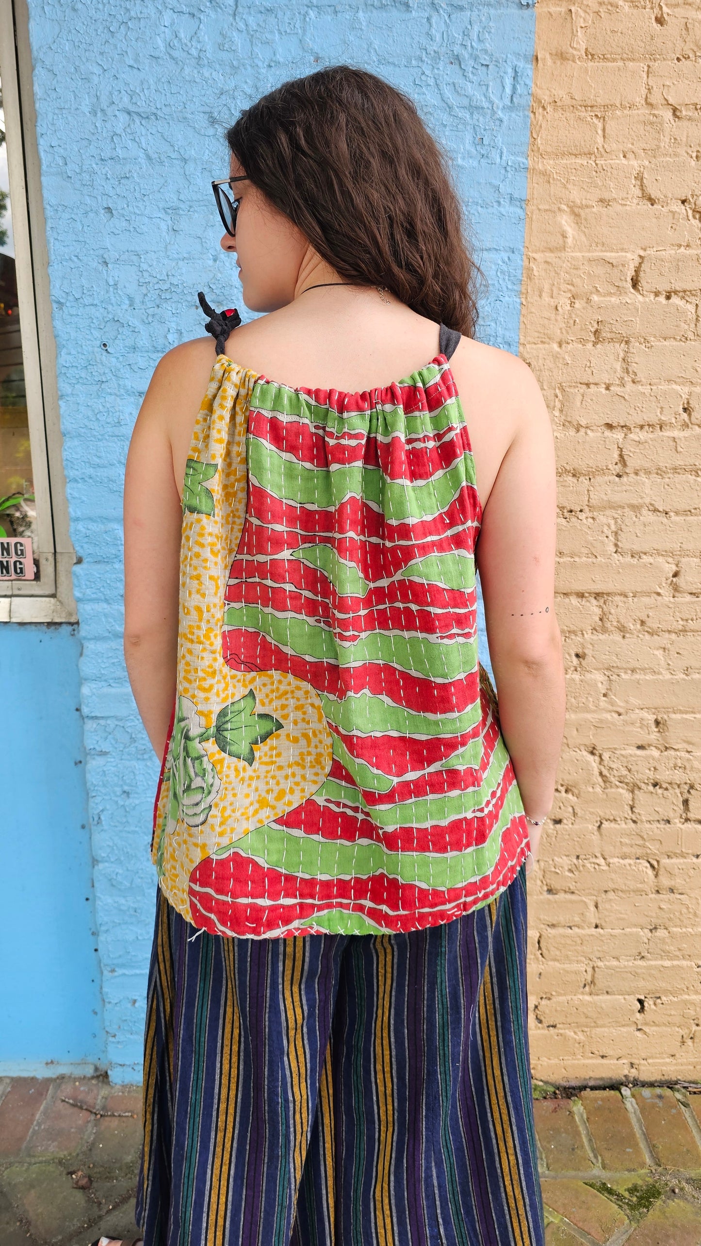 Kantha Tie Neck Tank 1452