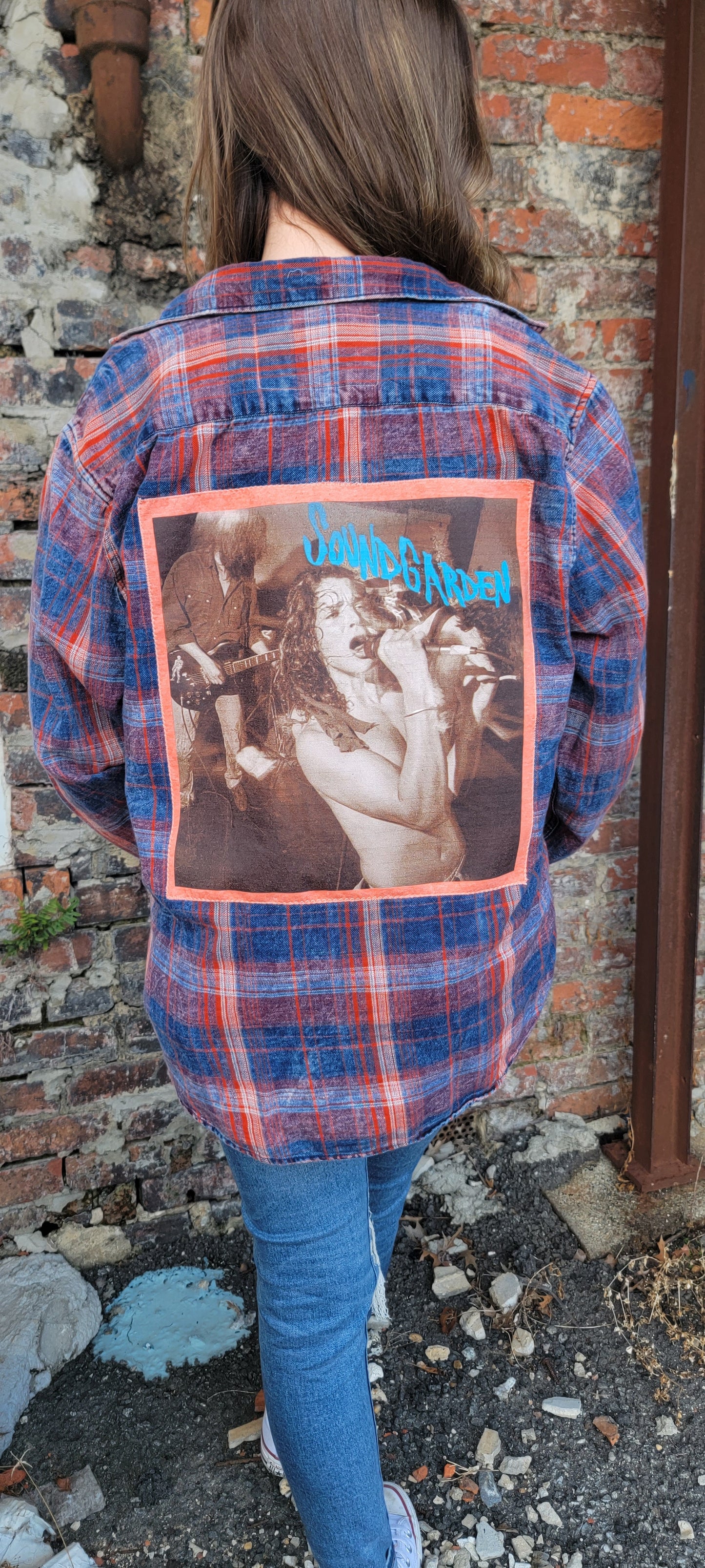 Soundgarden Upcycled Festival Flannel size LARGE