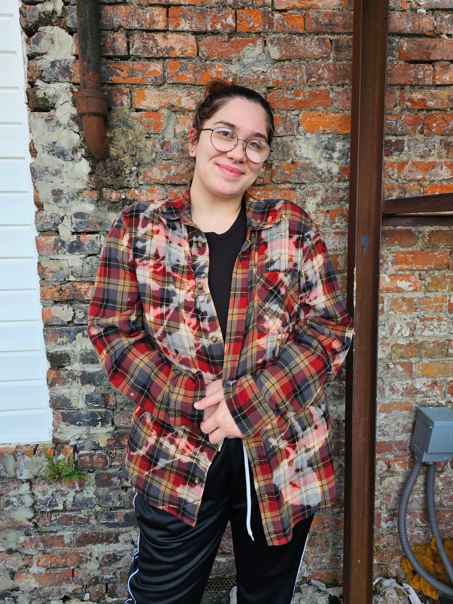 Billy Strings Upcycled Kantha Flannel size XL