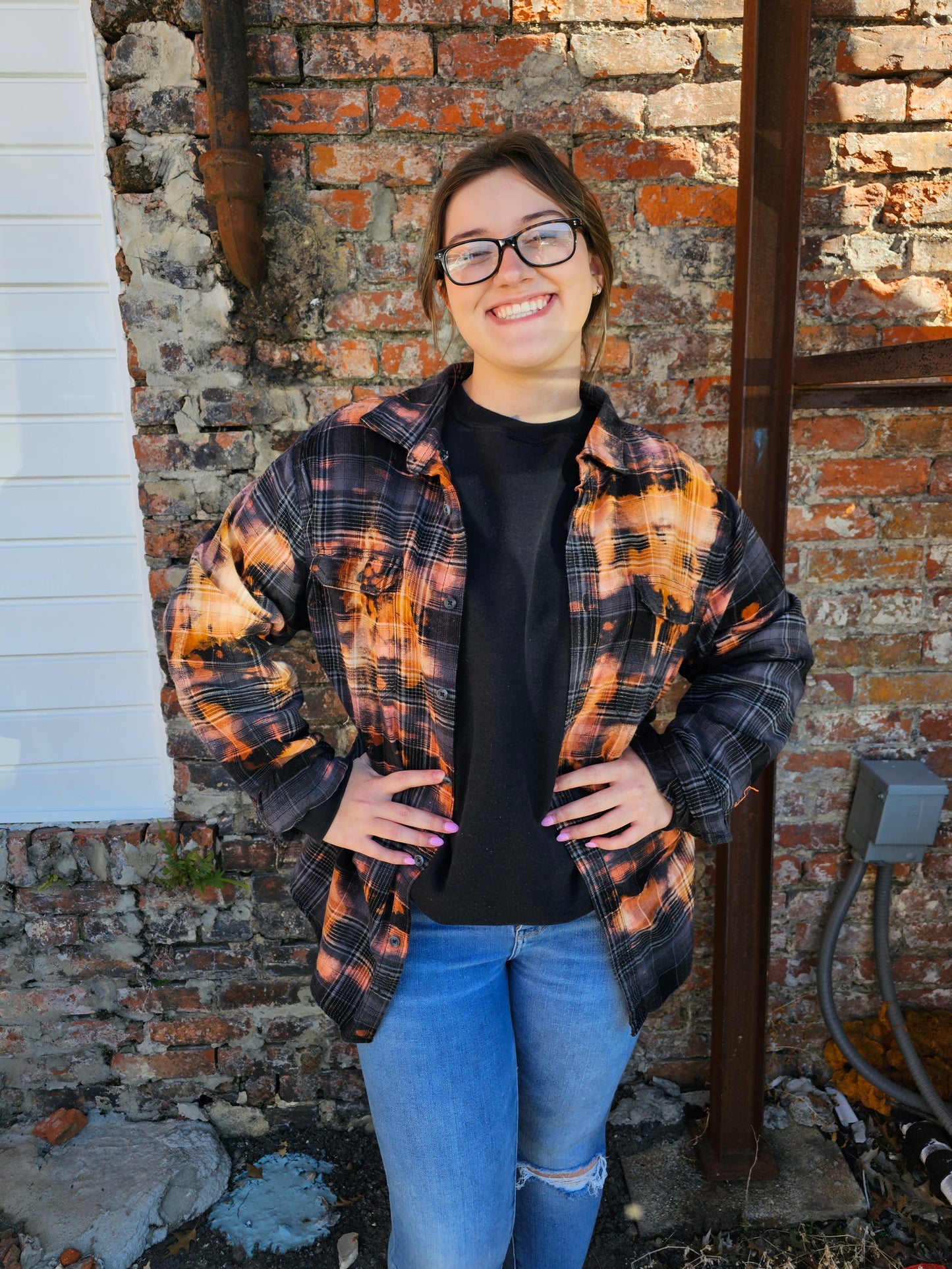 Widespread Panic Bleached Upcycled Festival Flannel