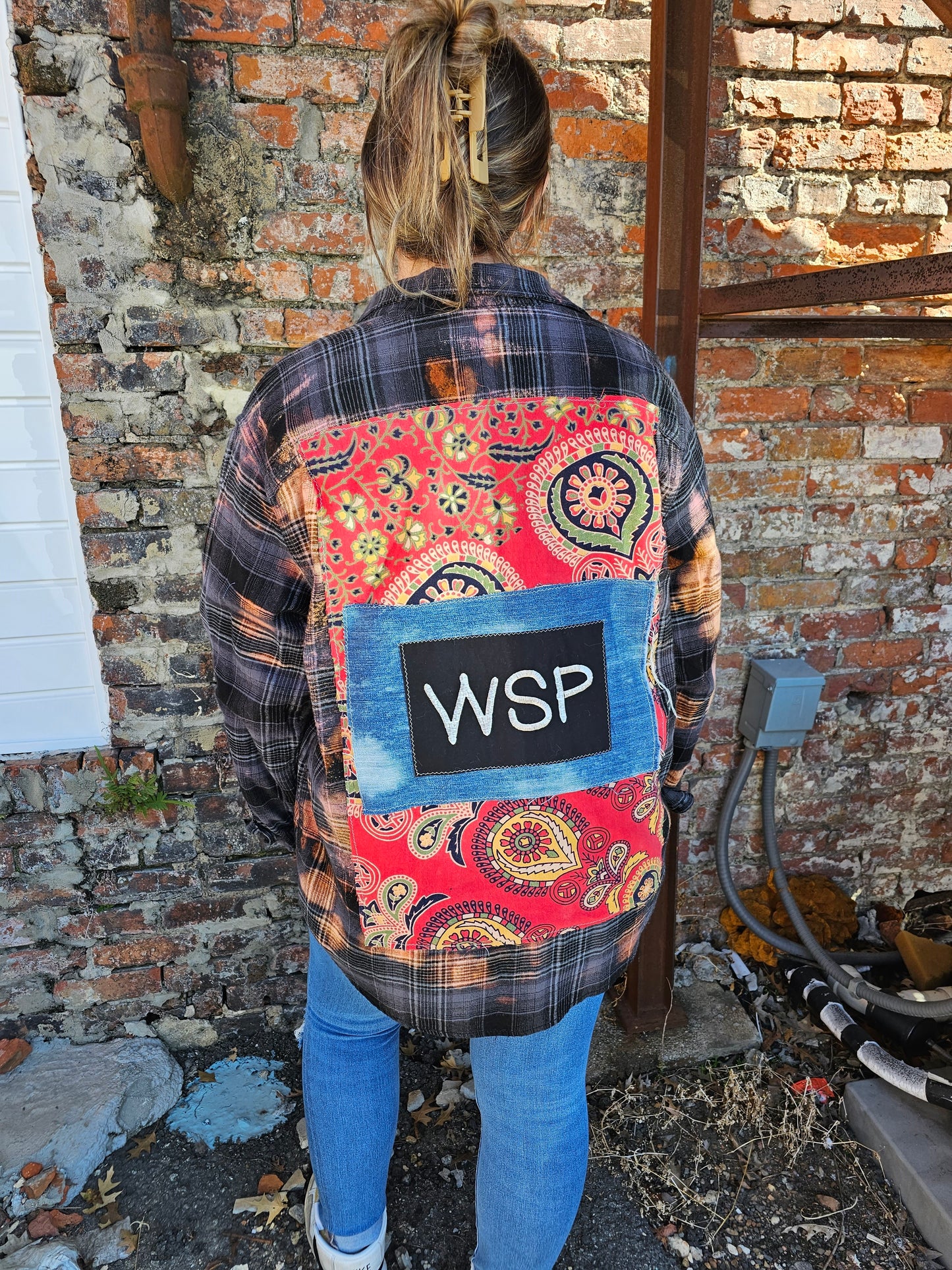 Widespread Panic Bleached Upcycled Festival Flannel