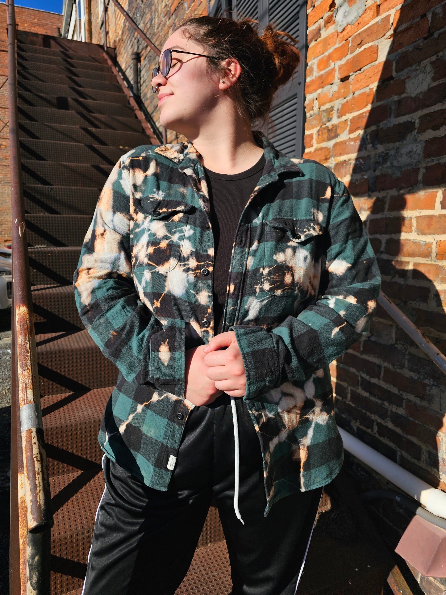 Billy Strings Upcycled Kantha Flannel size XL