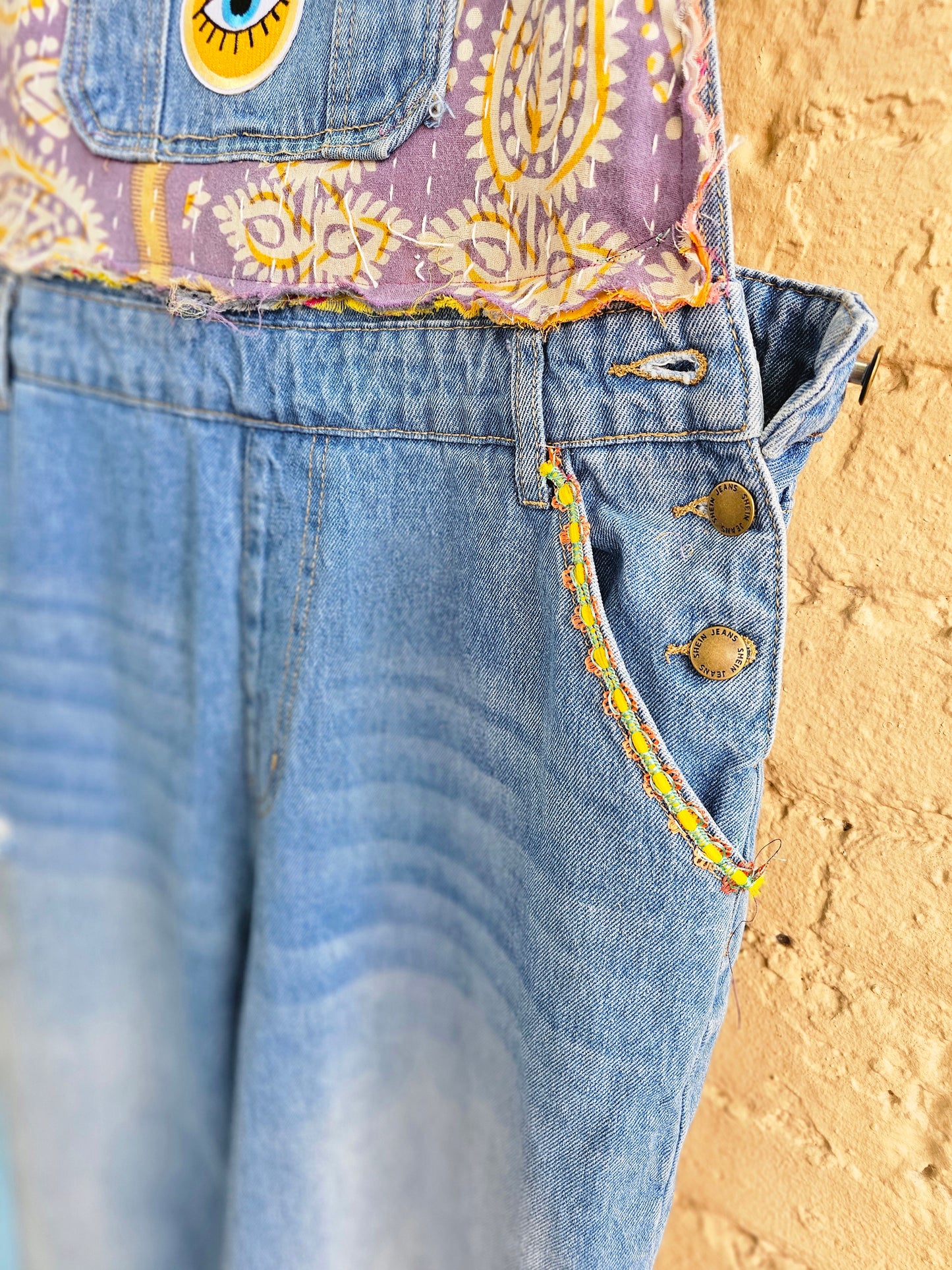 Kantha Denim Overalls size XL