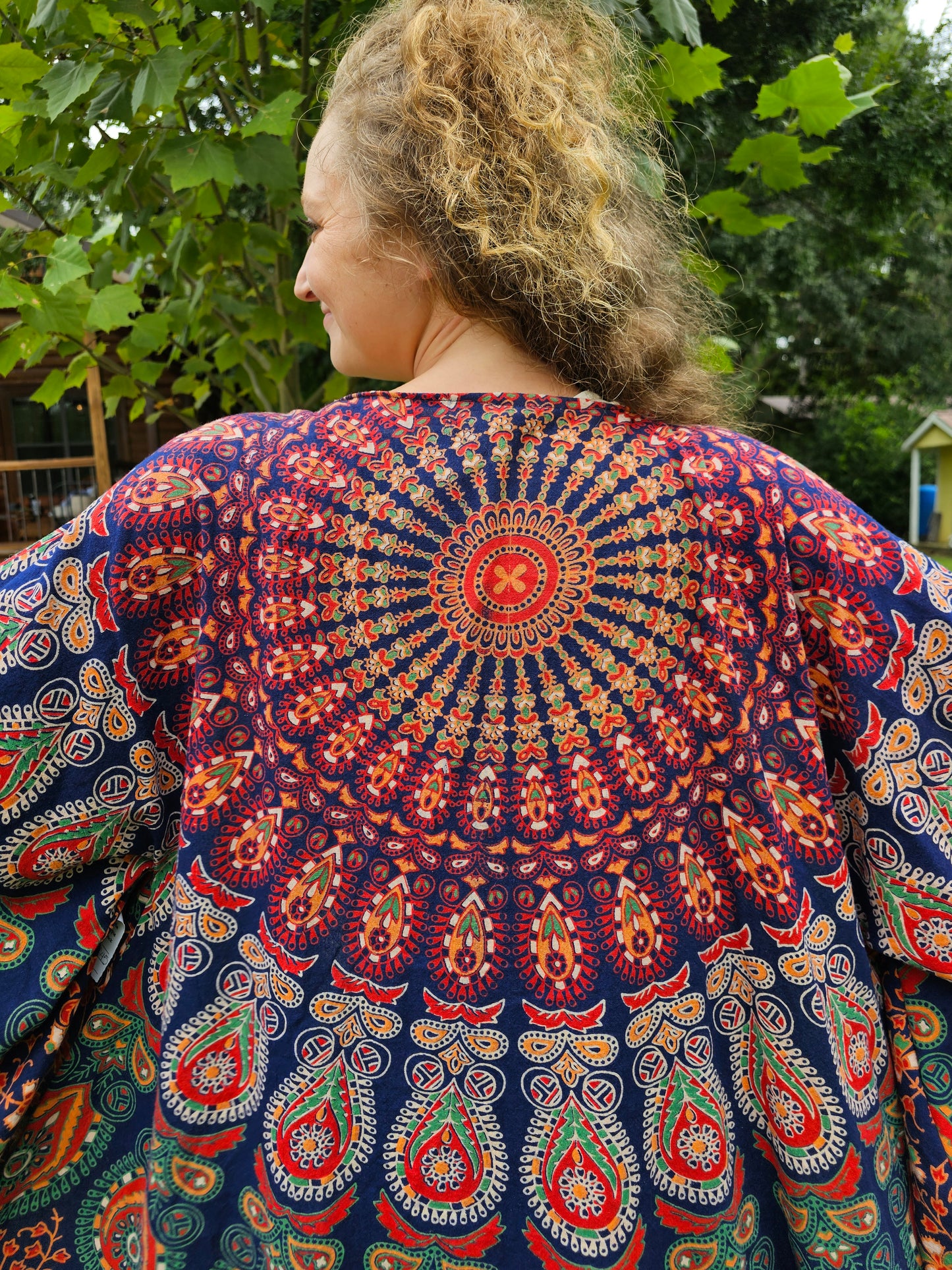 Violet Multi-Color Owl Tapestry Robe