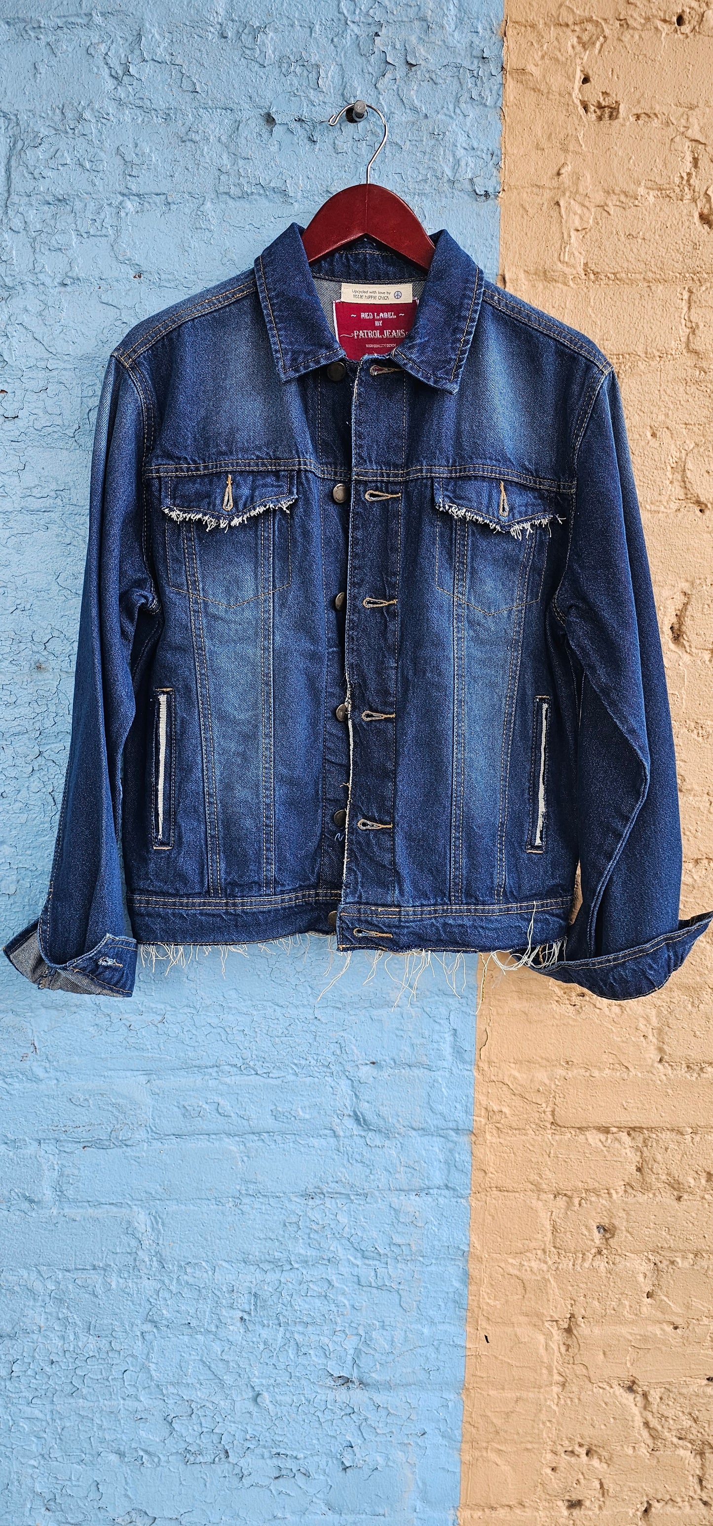 Kantha Glitter Daisy Denim Jacket size Small