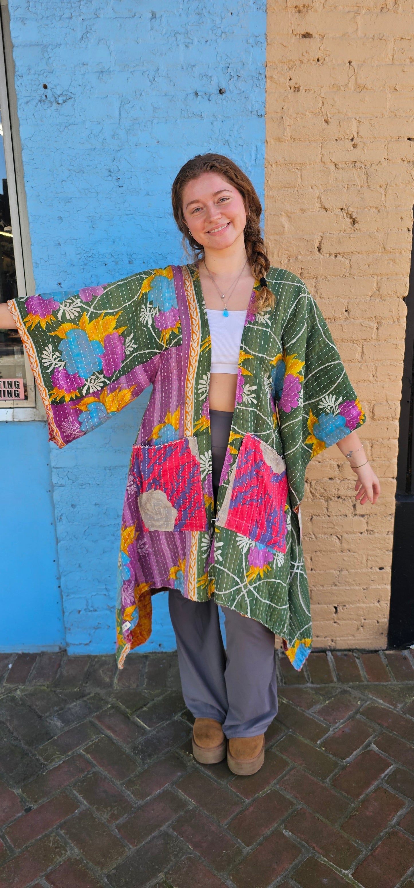 Kantha Kimono with pockets #1101