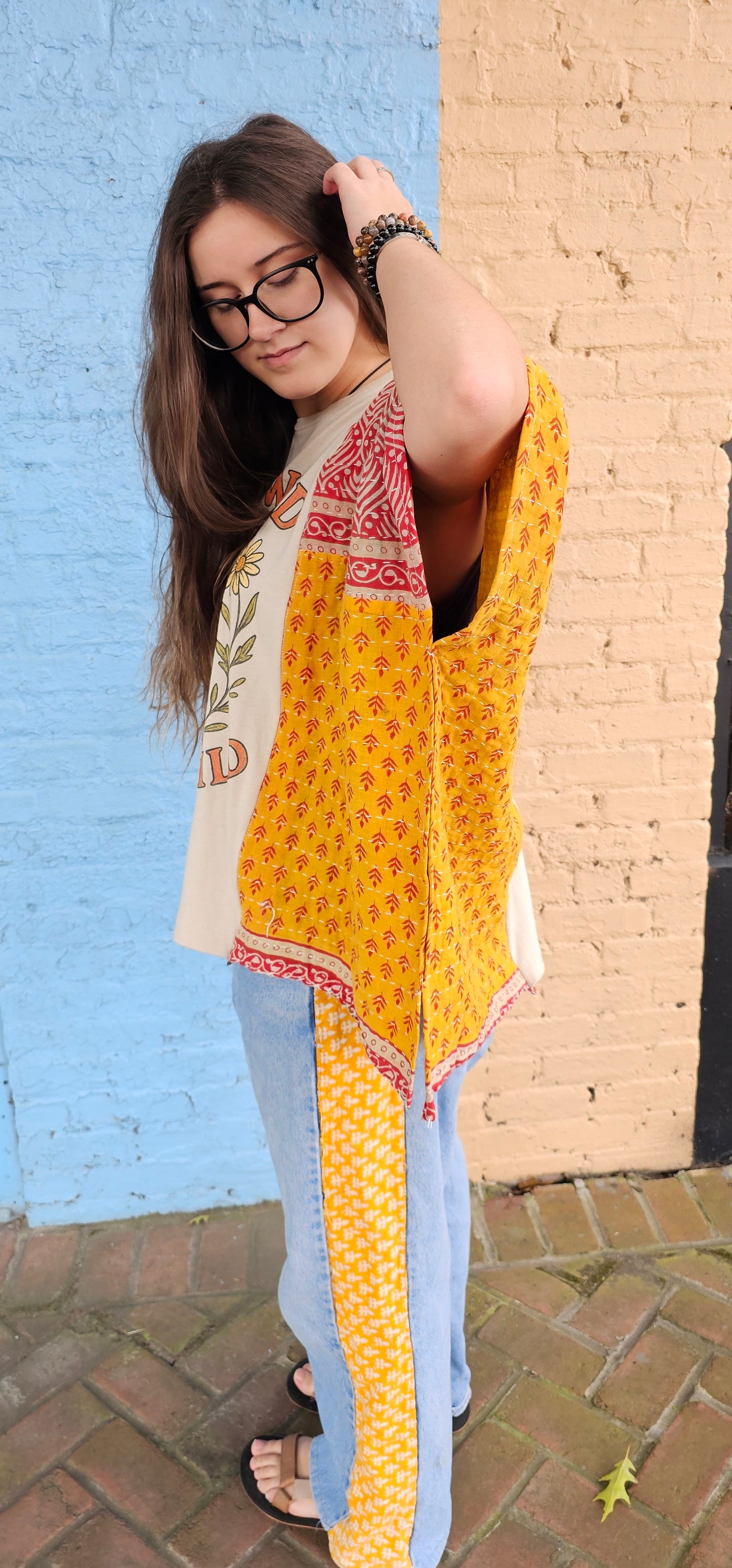 Stay Wild Moon Child Kantha Diva Flow Top 1253