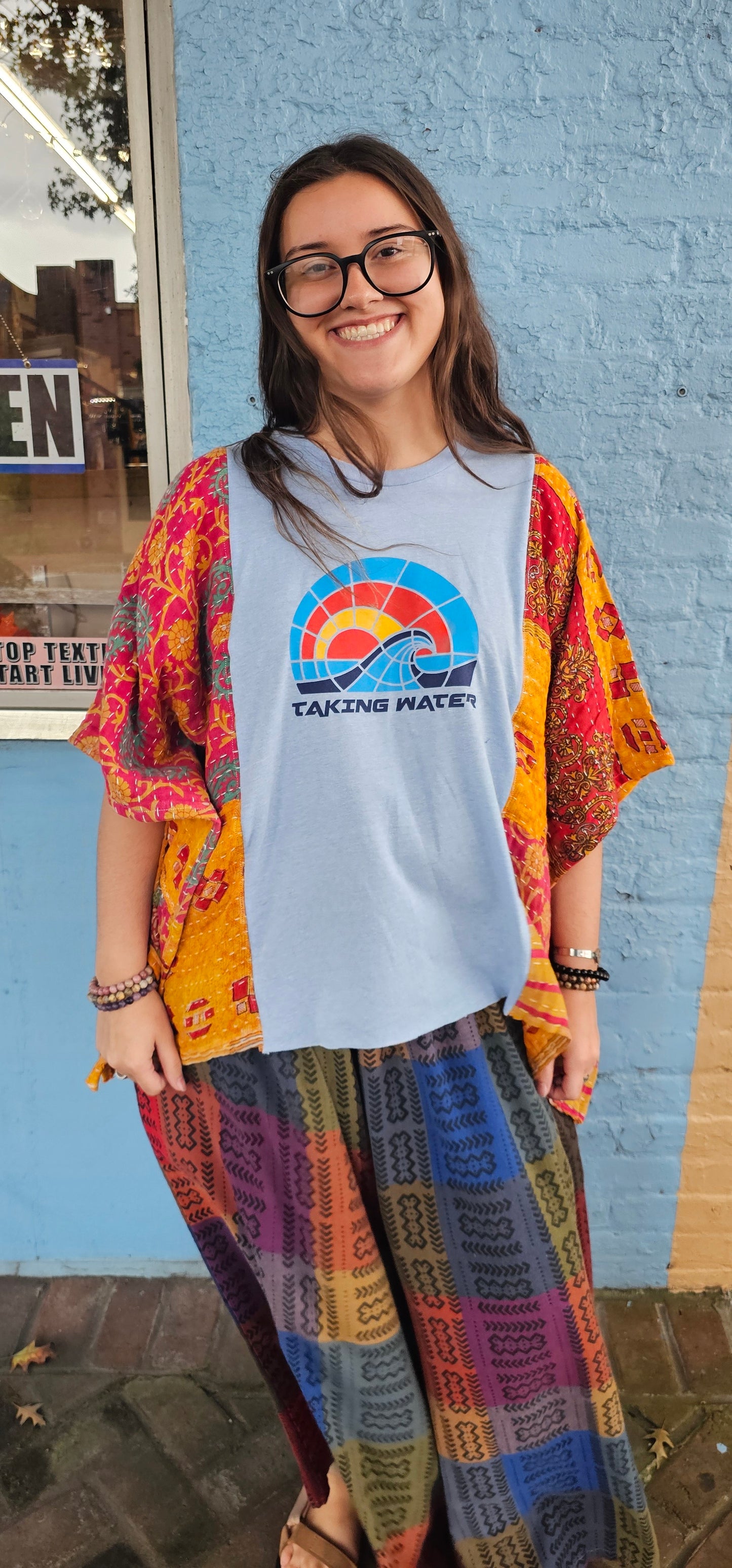 Billy Strings Taking Water Patchwork Poncho Top