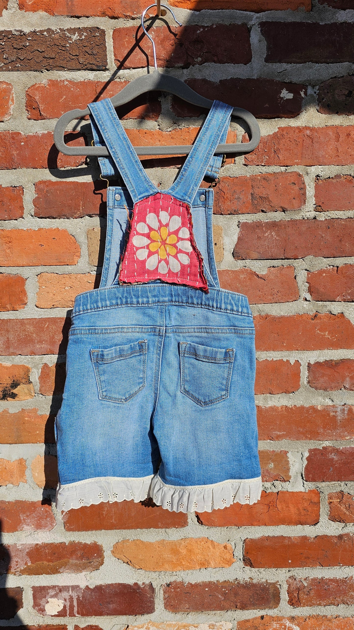 Grateful Dead inspired upycled Denim overalls size 3T