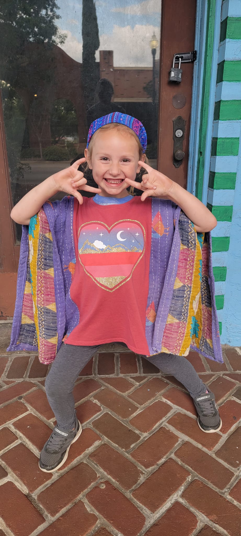 Sparkle Purple Heart Kids Poncho