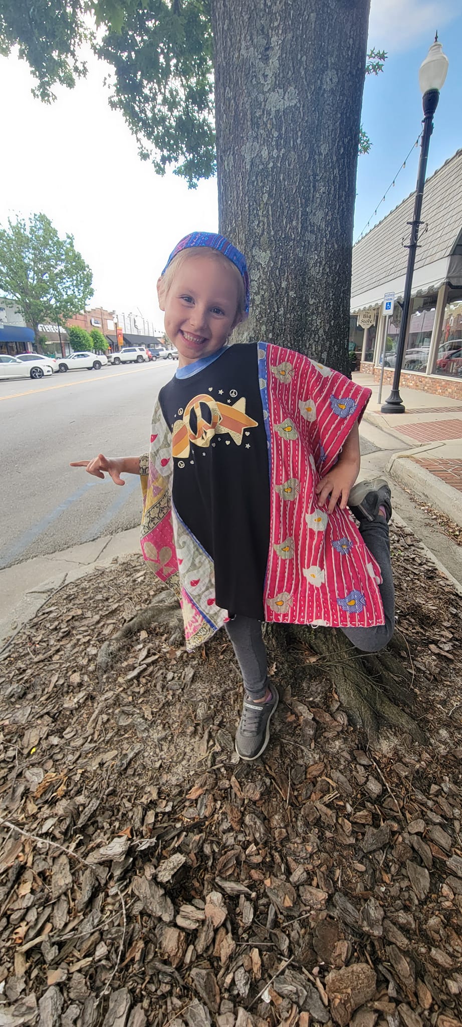 Hearts Peace and Stars Kids Poncho