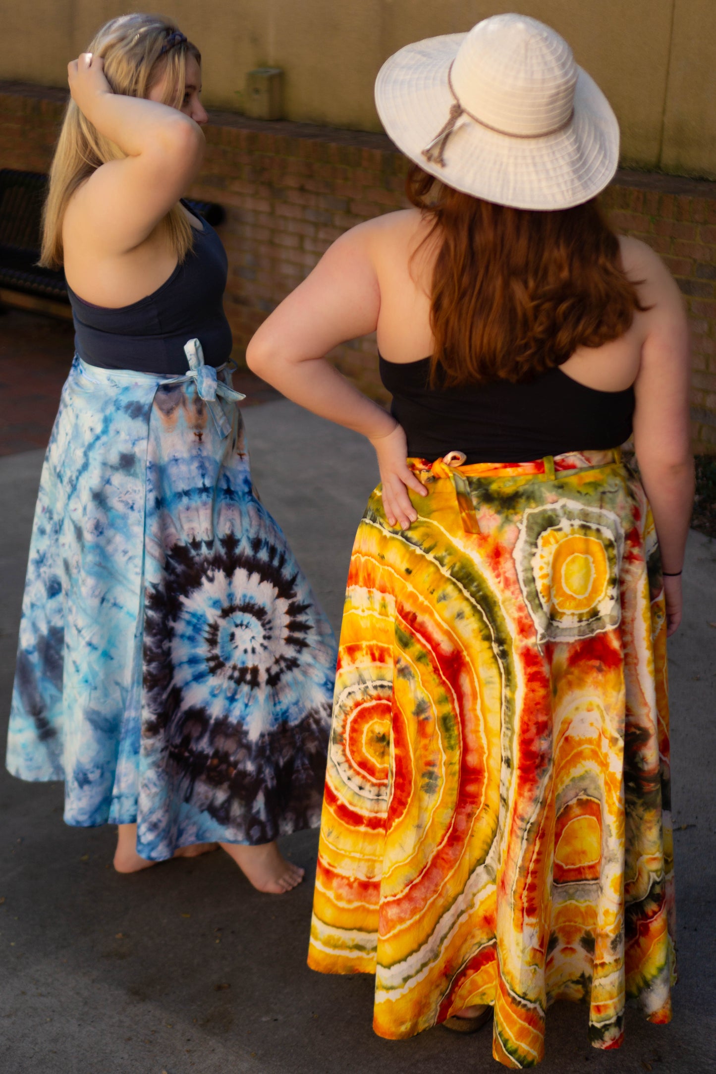 Orange Tie-Dye Wrap Skirt