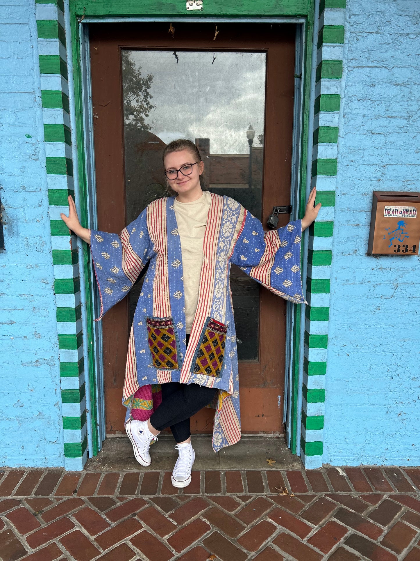 Stella Blue Kantha Kimono