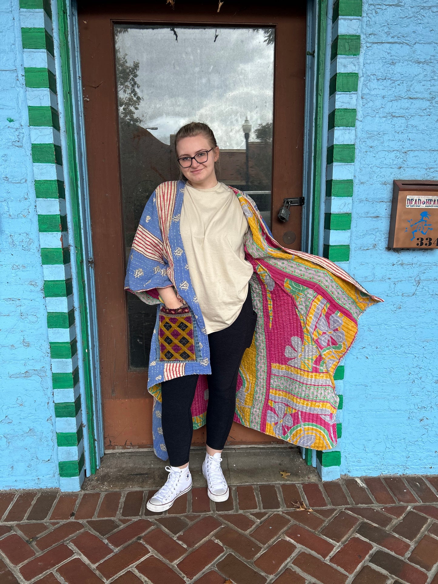 Stella Blue Kantha Kimono