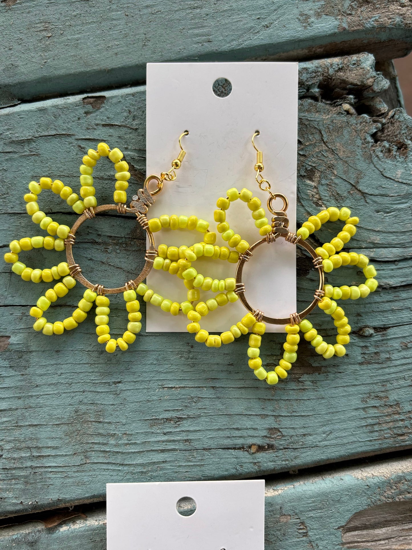 Seed Bead Flower Earrings