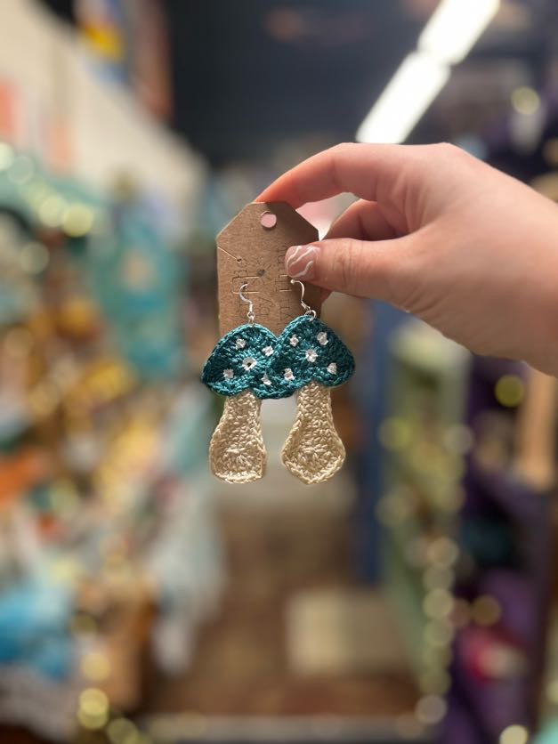 Macrame Mushroom Earrings