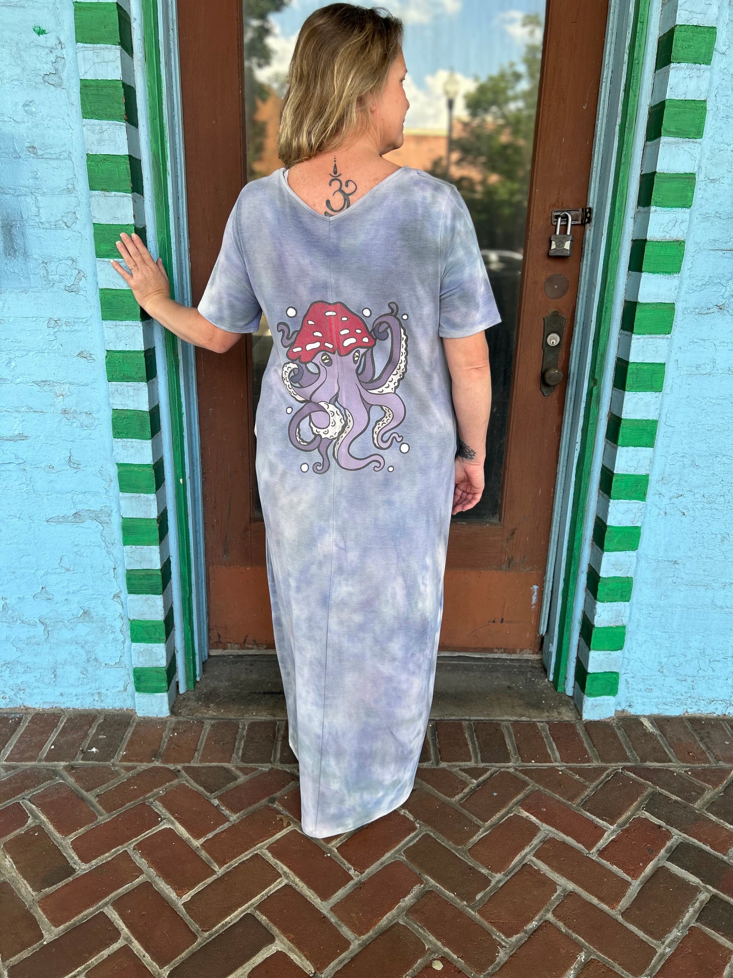 Trippy Mushroom Octopus Tie-Dyed Dress