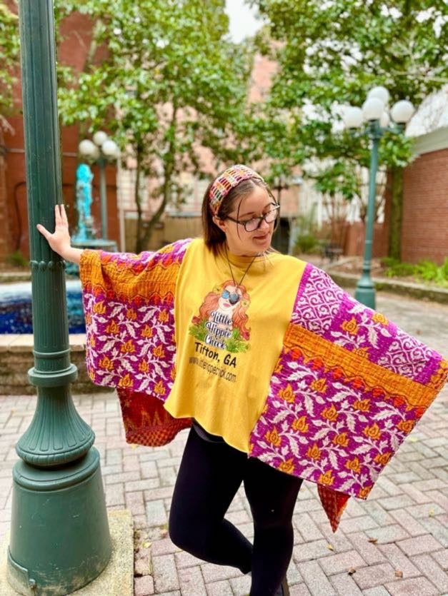 Little Hippie Chick Shirt Kantha Poncho