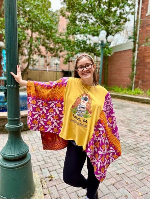 Little Hippie Chick Shirt Kantha Poncho