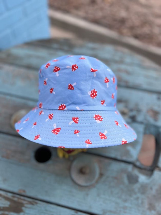 Toadstool Skies Print Bucket Hat