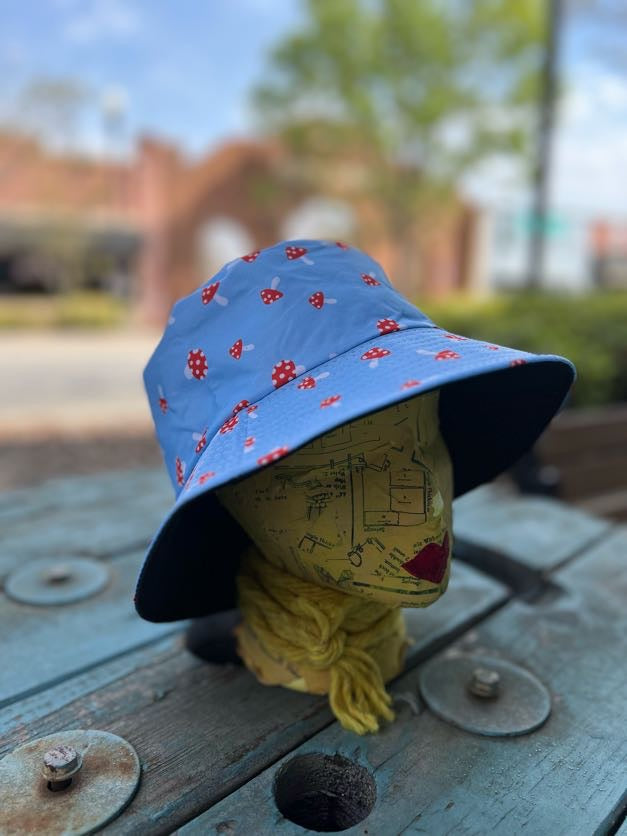 Toadstool Skies Print Bucket Hat
