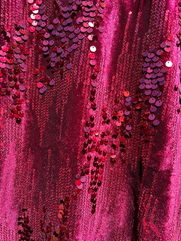 Wine Sequin Robe