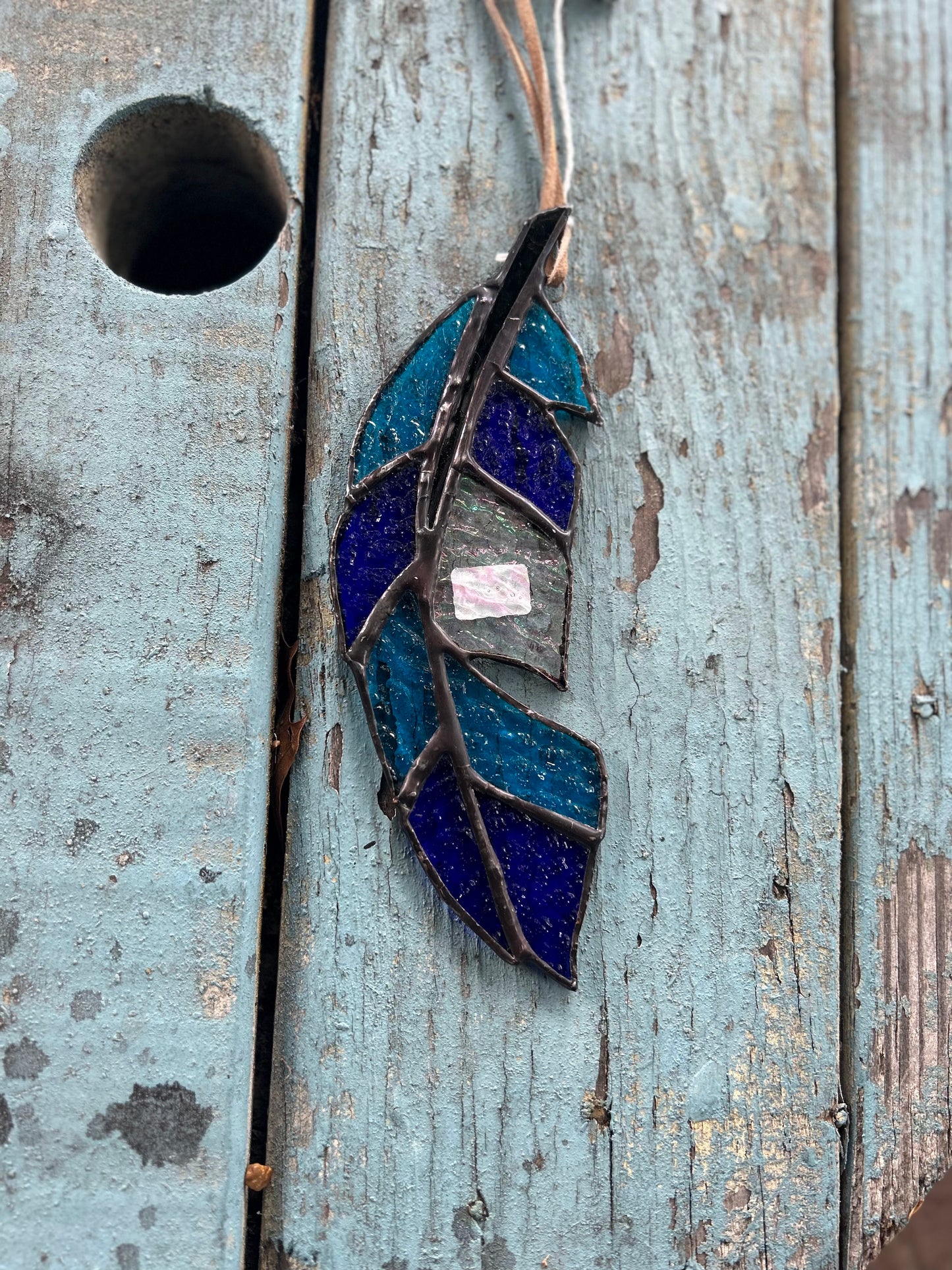 Blue Feather Stained Glass