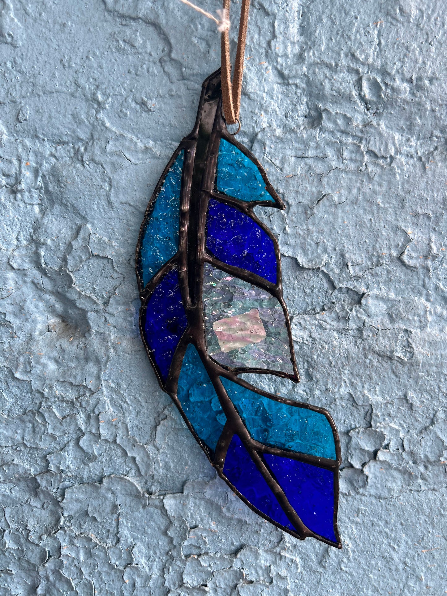 Blue Feather Stained Glass