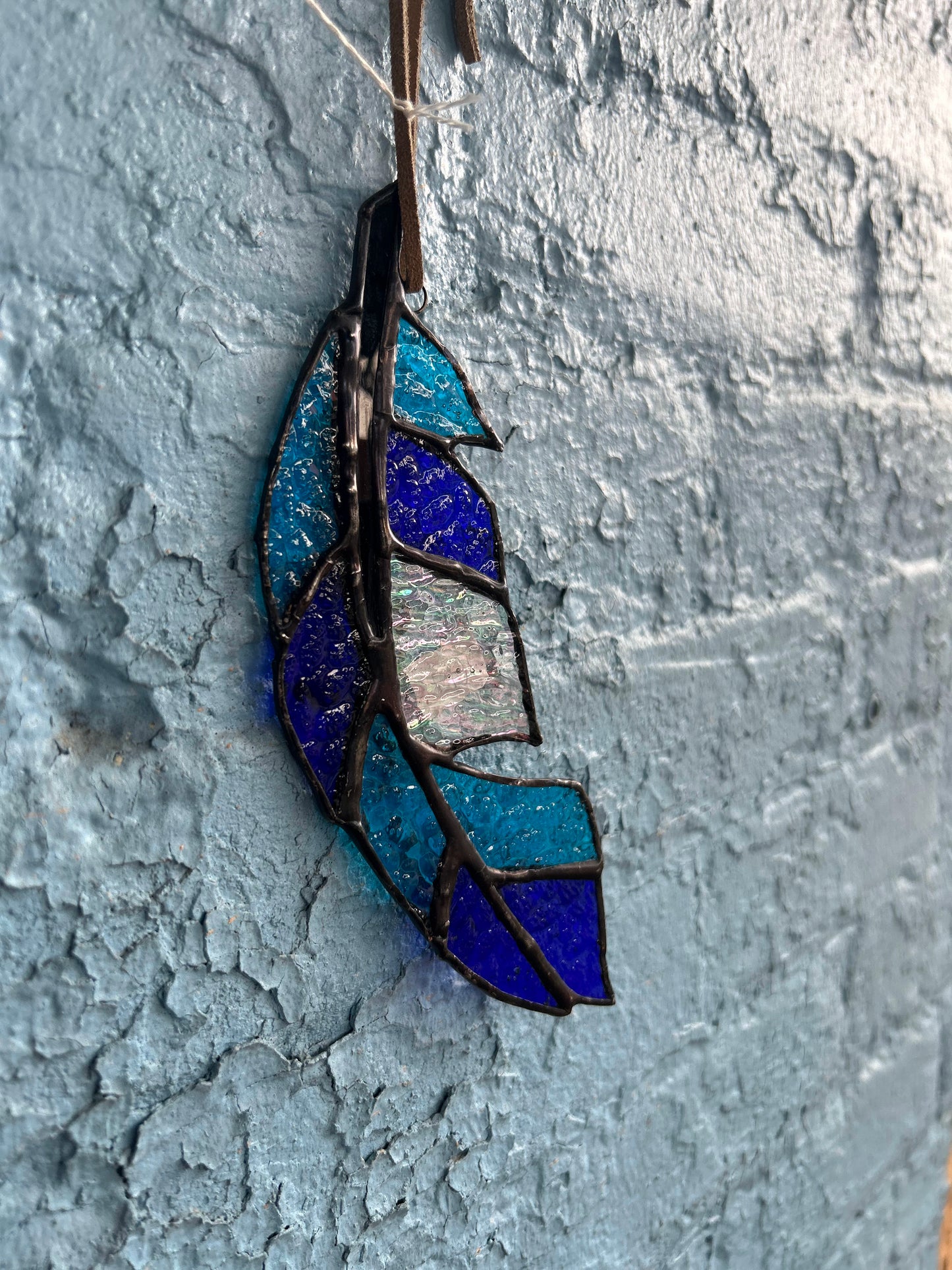Blue Feather Stained Glass