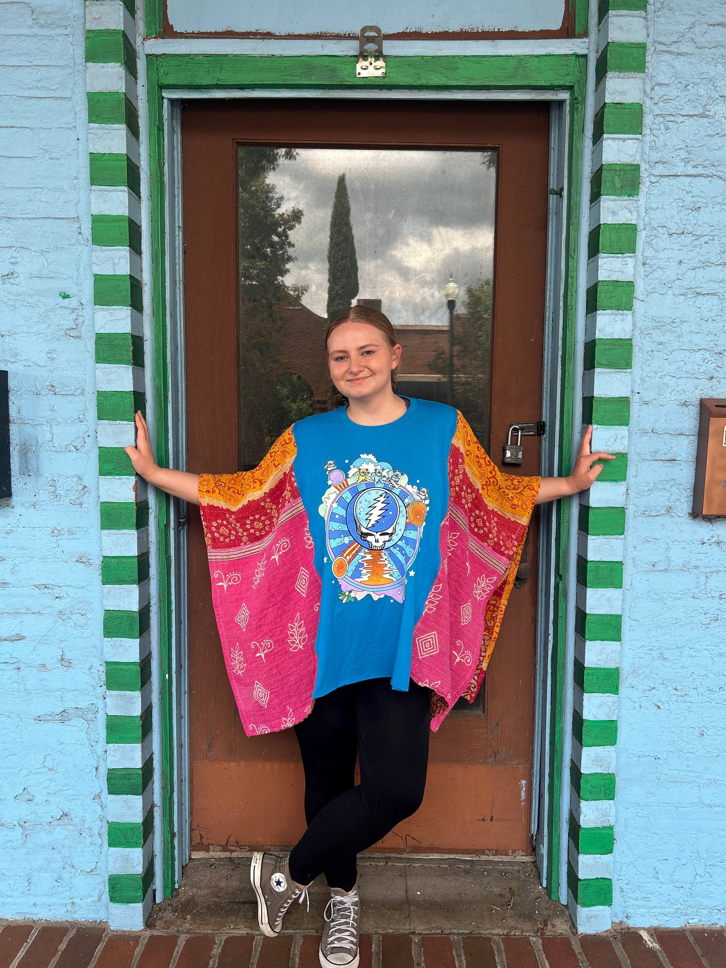 Grateful Dead Dancing Bears Kantha Poncho