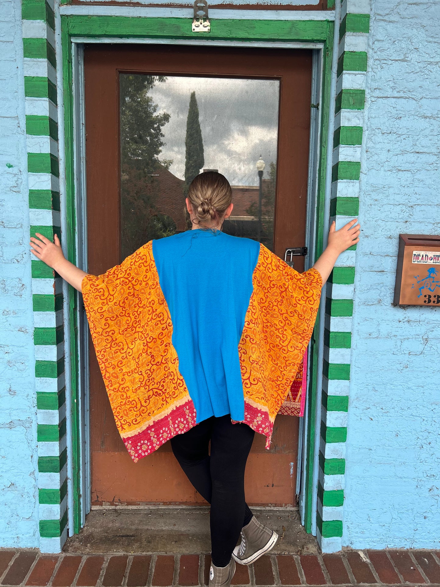 Grateful Dead Dancing Bears Kantha Poncho