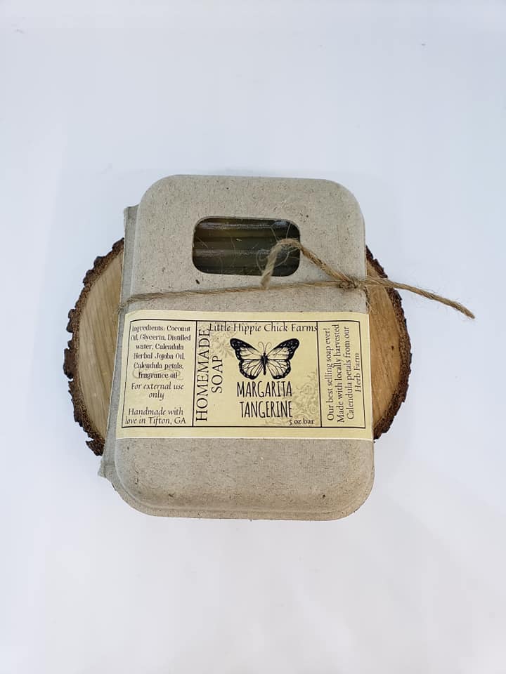 Margarita Tangerine Homemade Soap with Calendula Petals