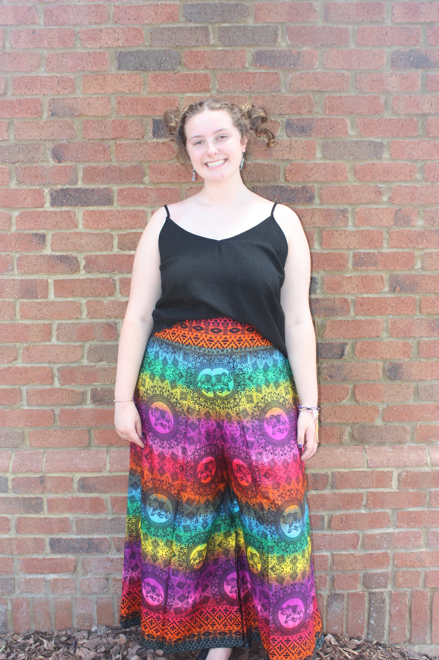 Rainbow Elephant Palazzo Pants