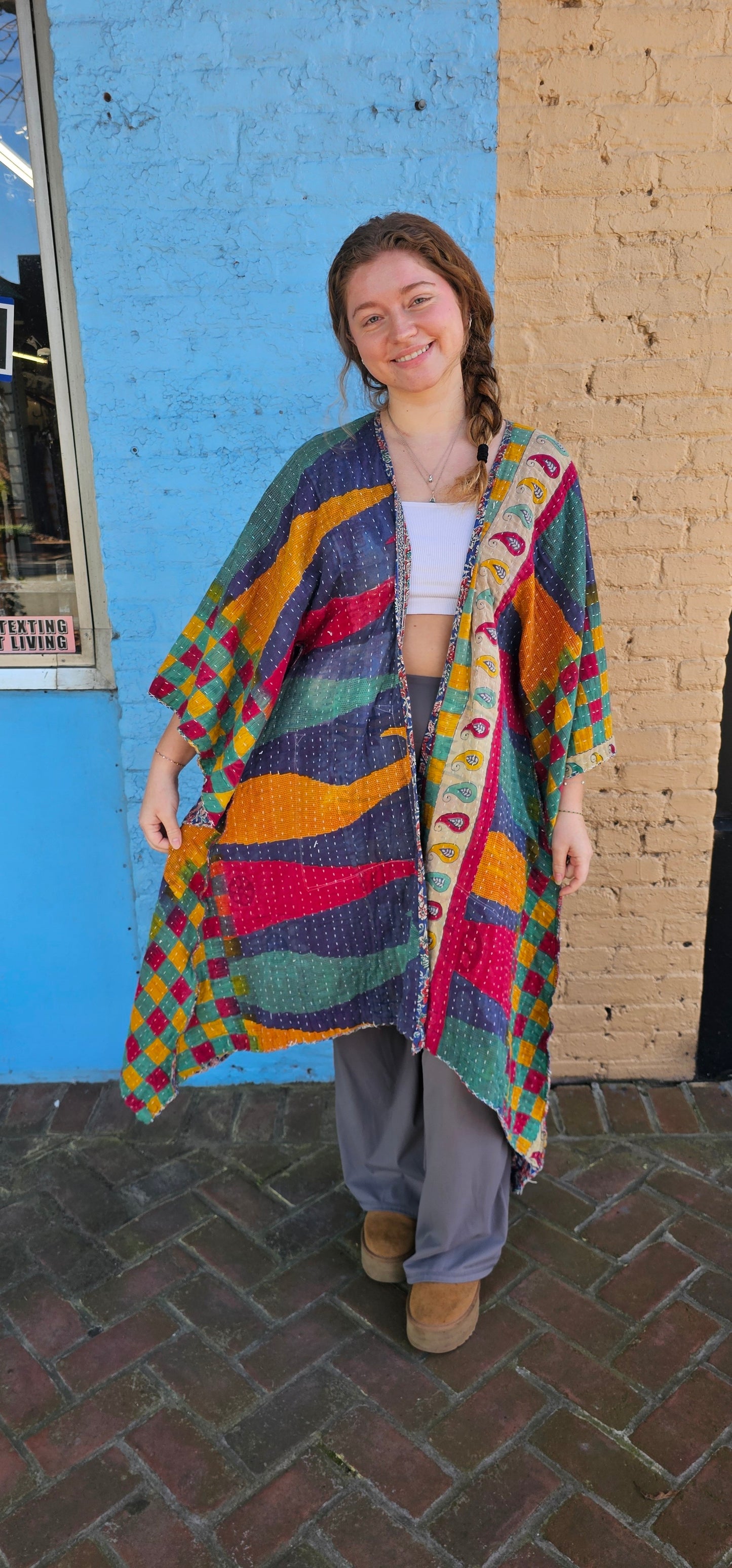 Kantha Kimono with pockets #1102