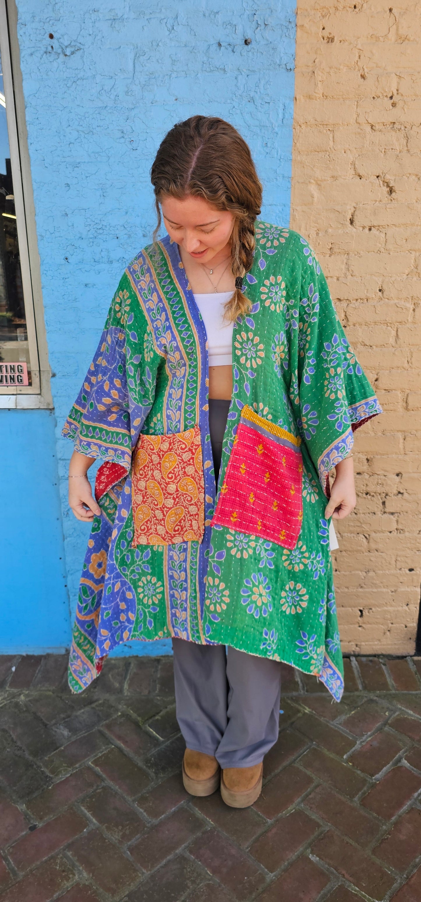 Kantha Kimono with pockets #1103
