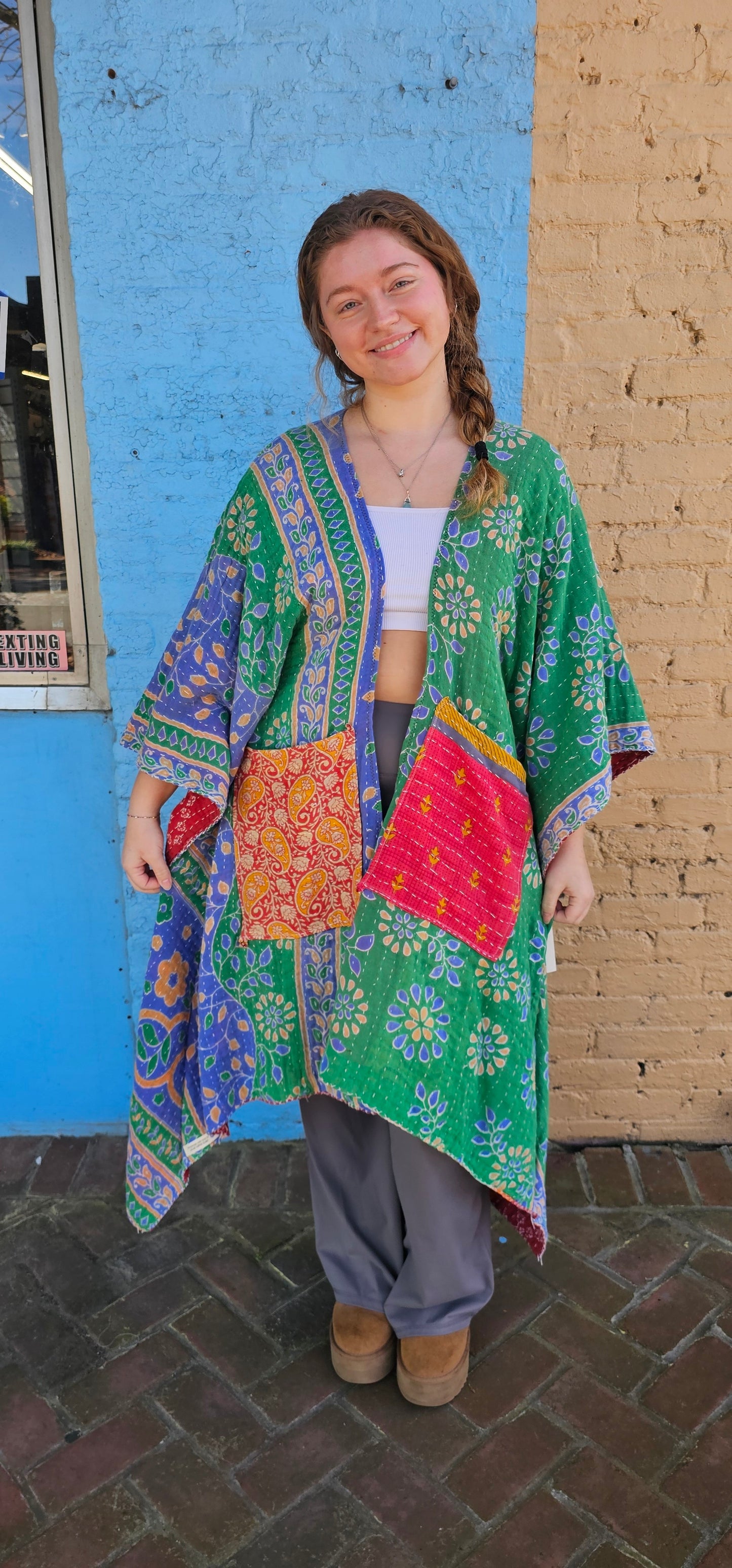 Kantha Kimono with pockets #1103