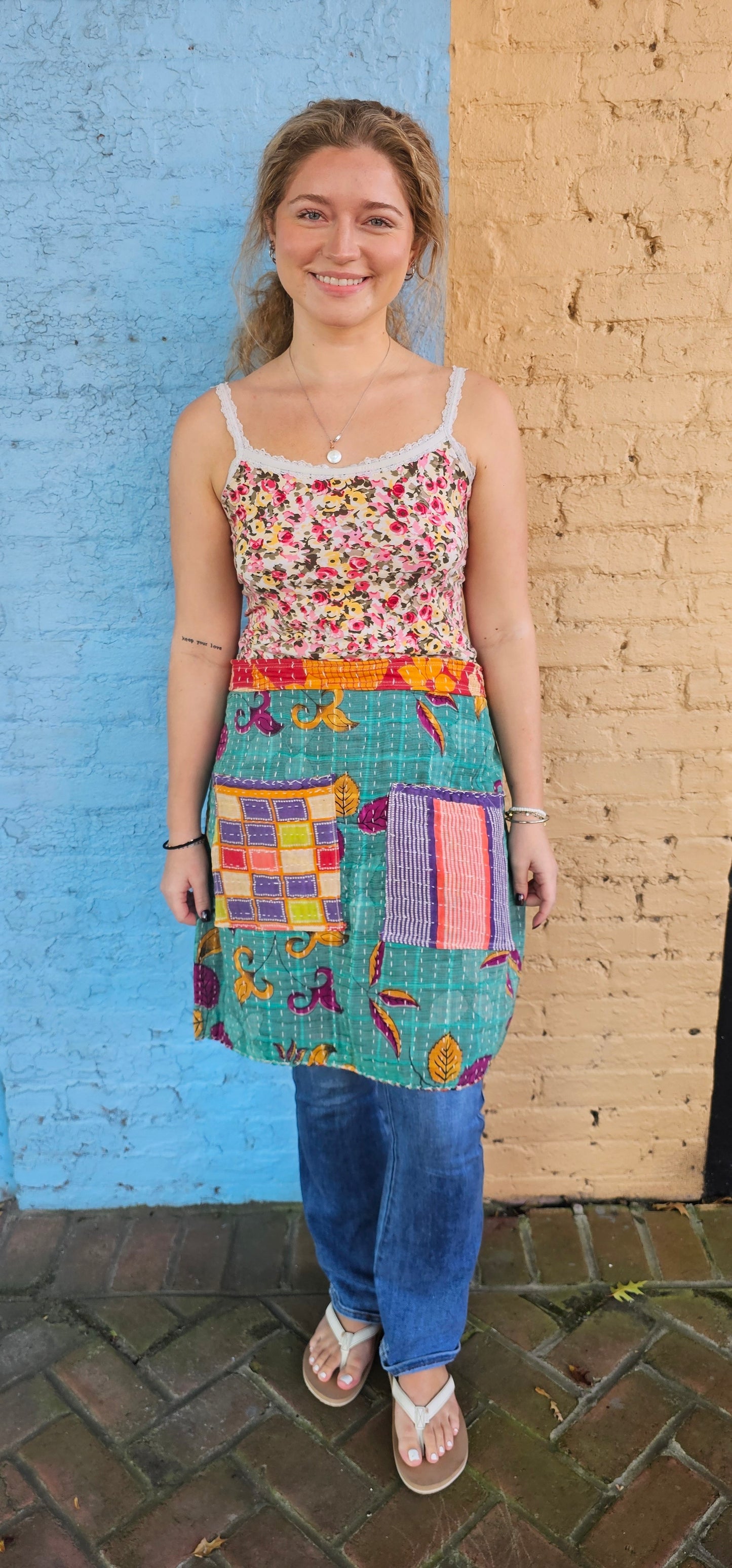 Kantha Waist Apron- W1222