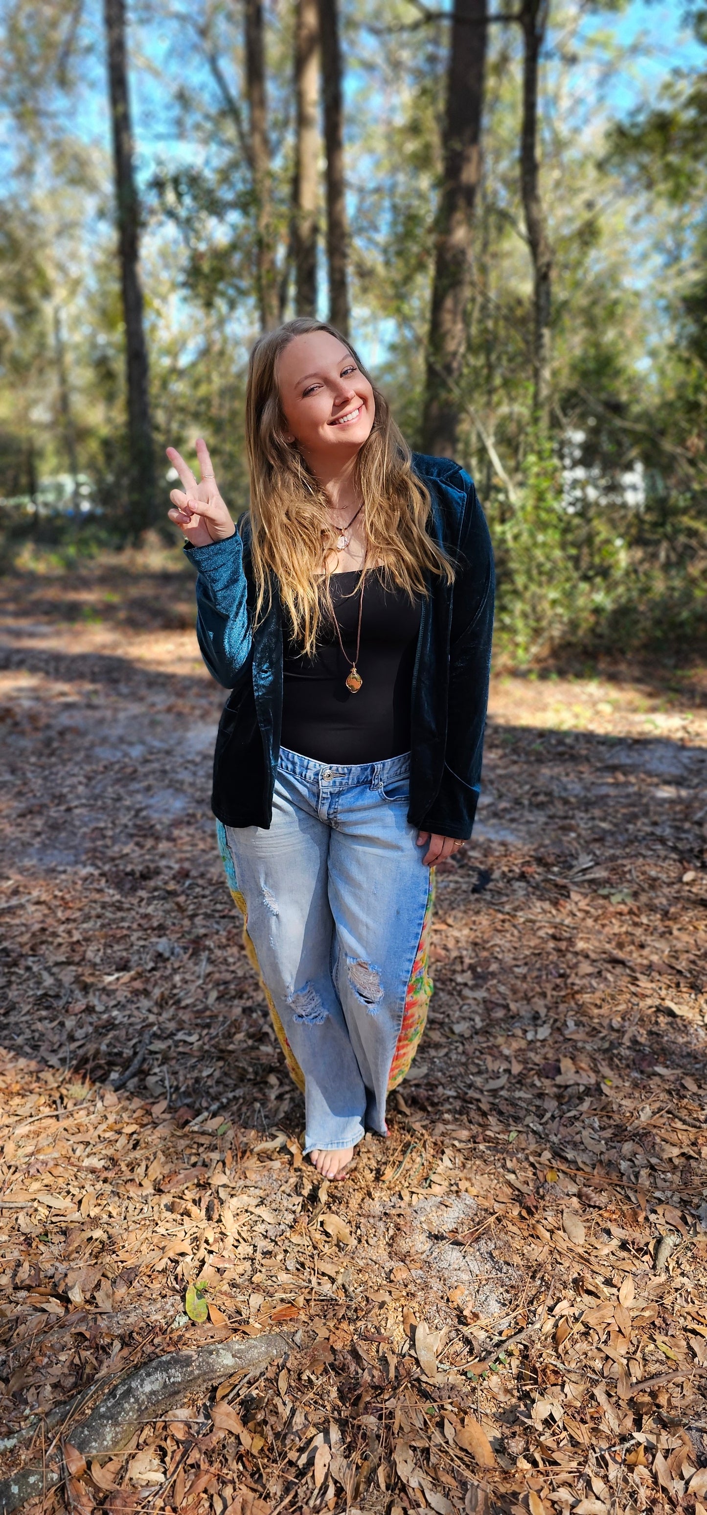 Grateful Dead 13 point Kantha Bolt Velvet Blazer