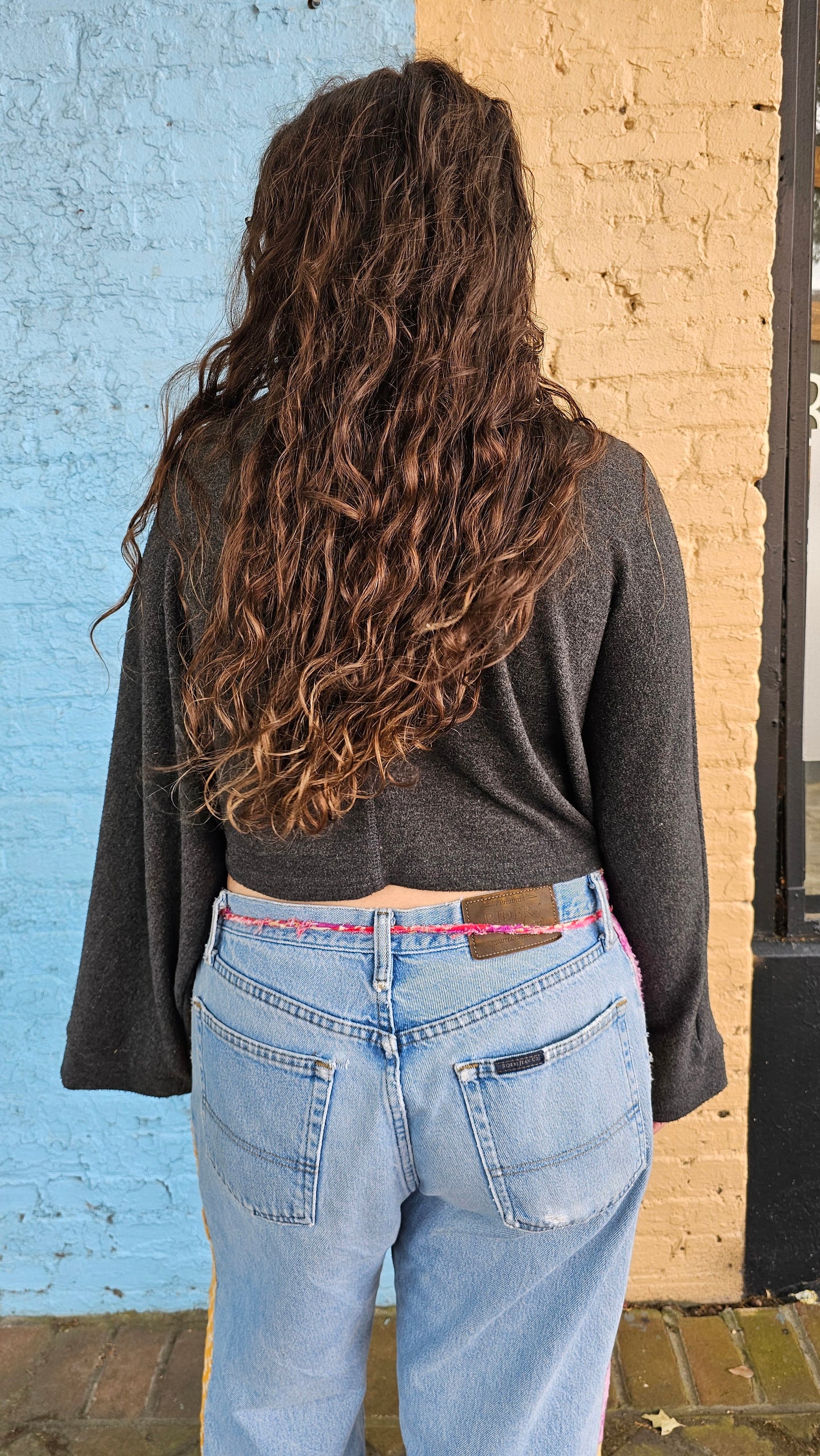 Cropped Sweater size Large Upcycled #1397