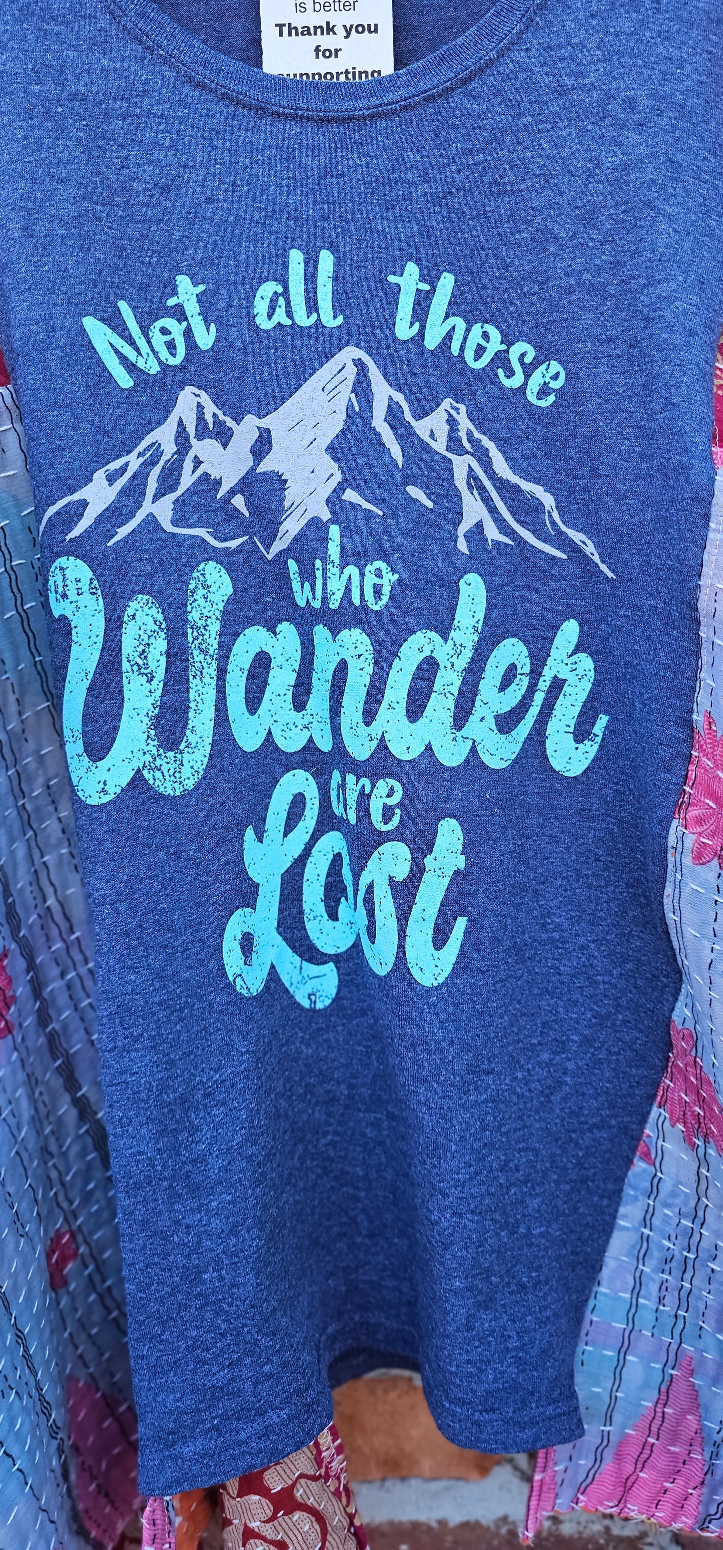 Not All Who Wander Are Lost Kantha Poncho