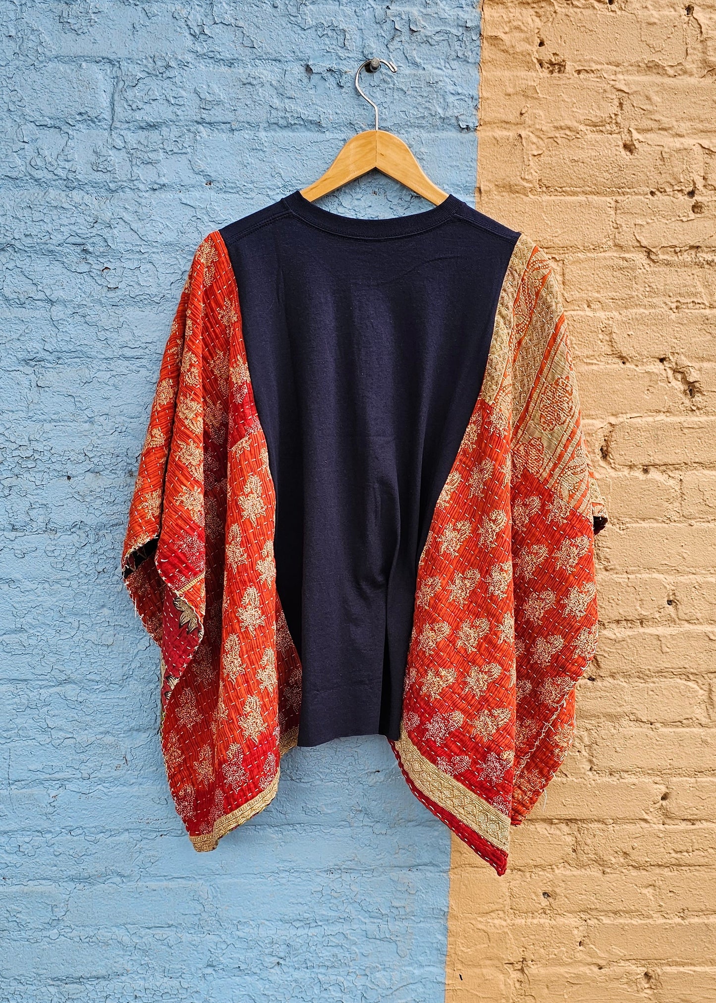 Sun and Moon Kantha Poncho